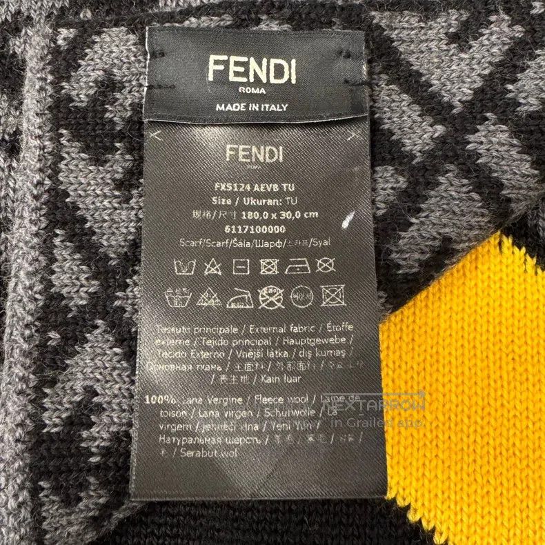 Fendi Fendi size 180x30cm Monogrammed Patchwork Scarf Size ONE SIZE - 4 Thumbnail