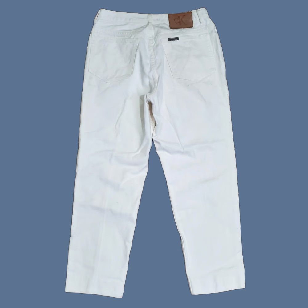 Calvin Klein VINTAGE Calvin Klein Jeans Womens 12 White High Rise Straight Jeans USA Made Size 34" / US 12 / IT 48 - 1 Thumbnail