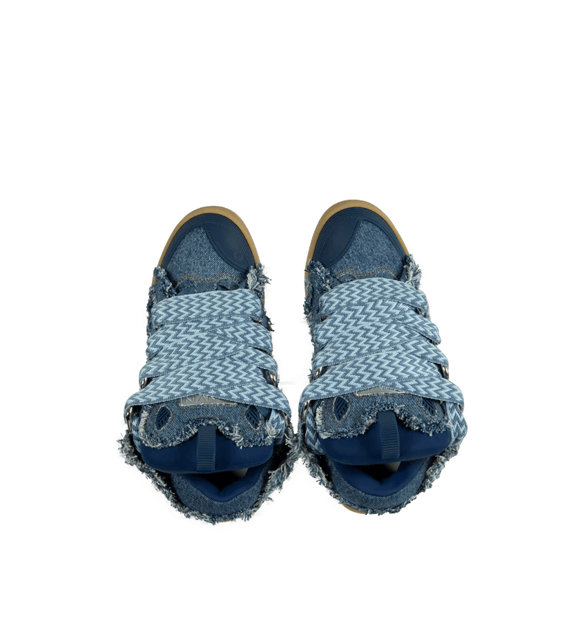 Lanvin o1h1sh11224 Curb Sneaker Denim in Denim Blue Size US 10 / EU 43 - 3 Thumbnail