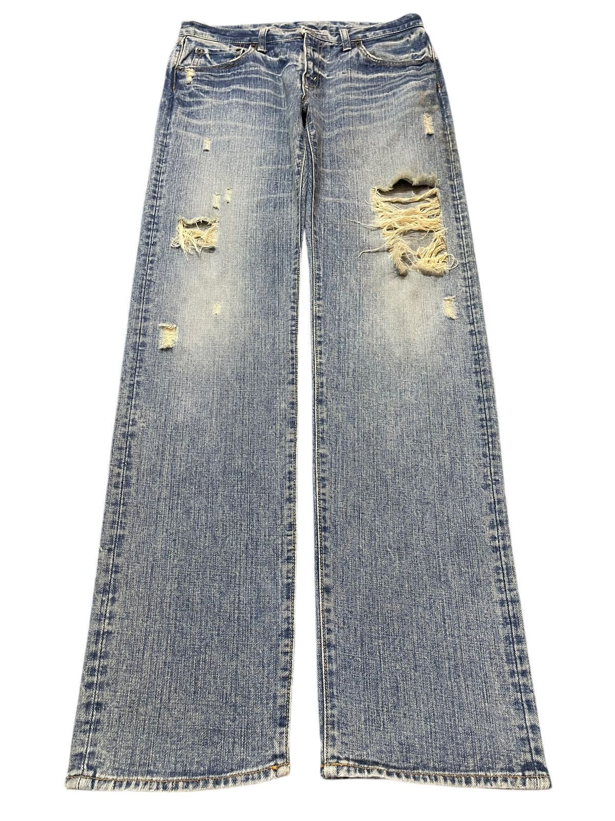 14th Addiction Vintage Japanese Brand Faded Wash Distressed Style Jeans Size US 32 / EU 48 - 1 Thumbnail