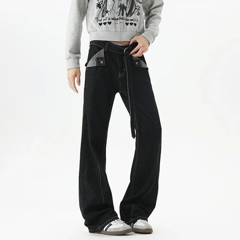 Japanese Brand Patchwork Wide Leg Denim Size US 32 / EU 48 - 1 Thumbnail