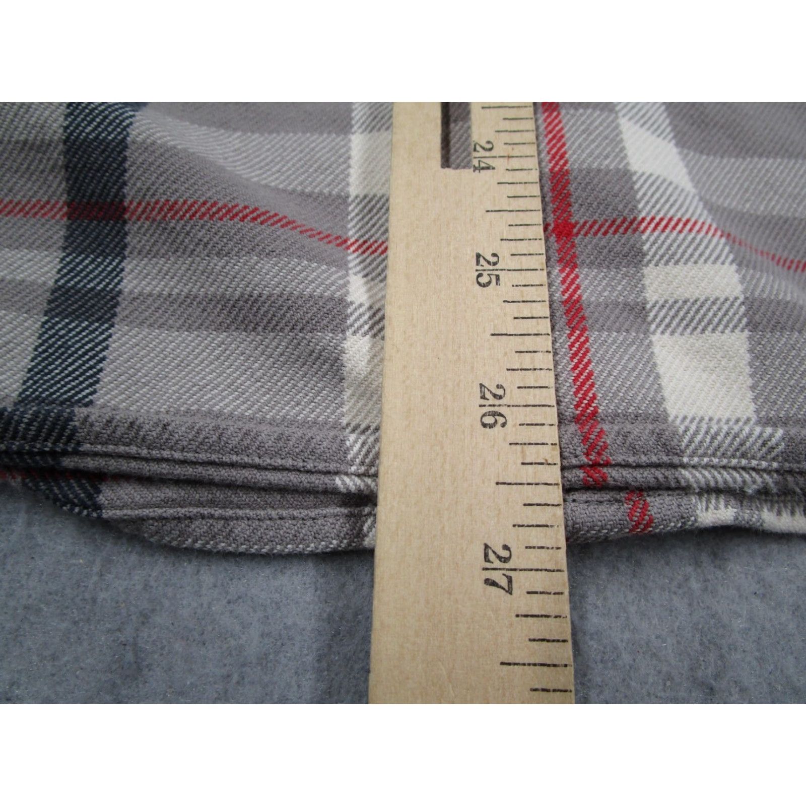 J.Crew VINTAGE Wallace & Barnes Shirt Mens Medium Gray Red Plaid Flannel Button Front Pockets Size US M / EU 48-50 / 2 - 7 Thumbnail