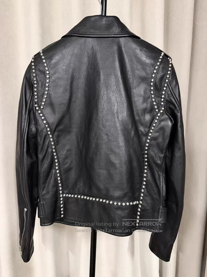 Saint Laurent Paris Saint Laurent Paris Black Studded Biker Leather Jacket i Size XXS / US 00 / IT 34 - 3 Thumbnail