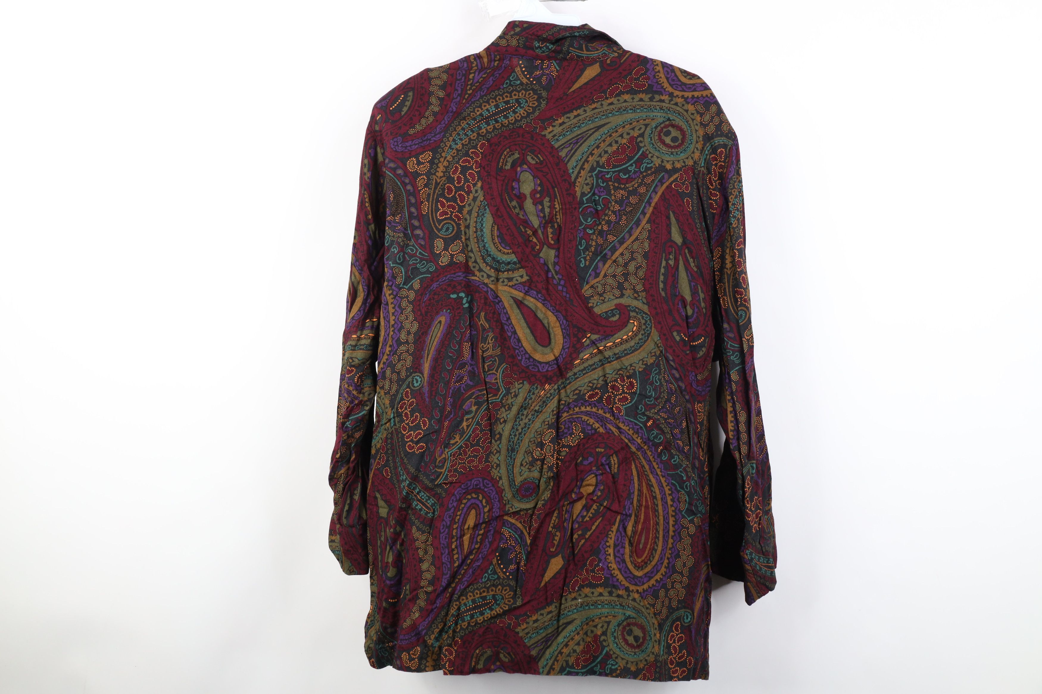 Vintage Vintage 90s Streetwear Gabardine Paisley Blazer Jacket USA Size 3XL / US 20-22 - 10 Thumbnail