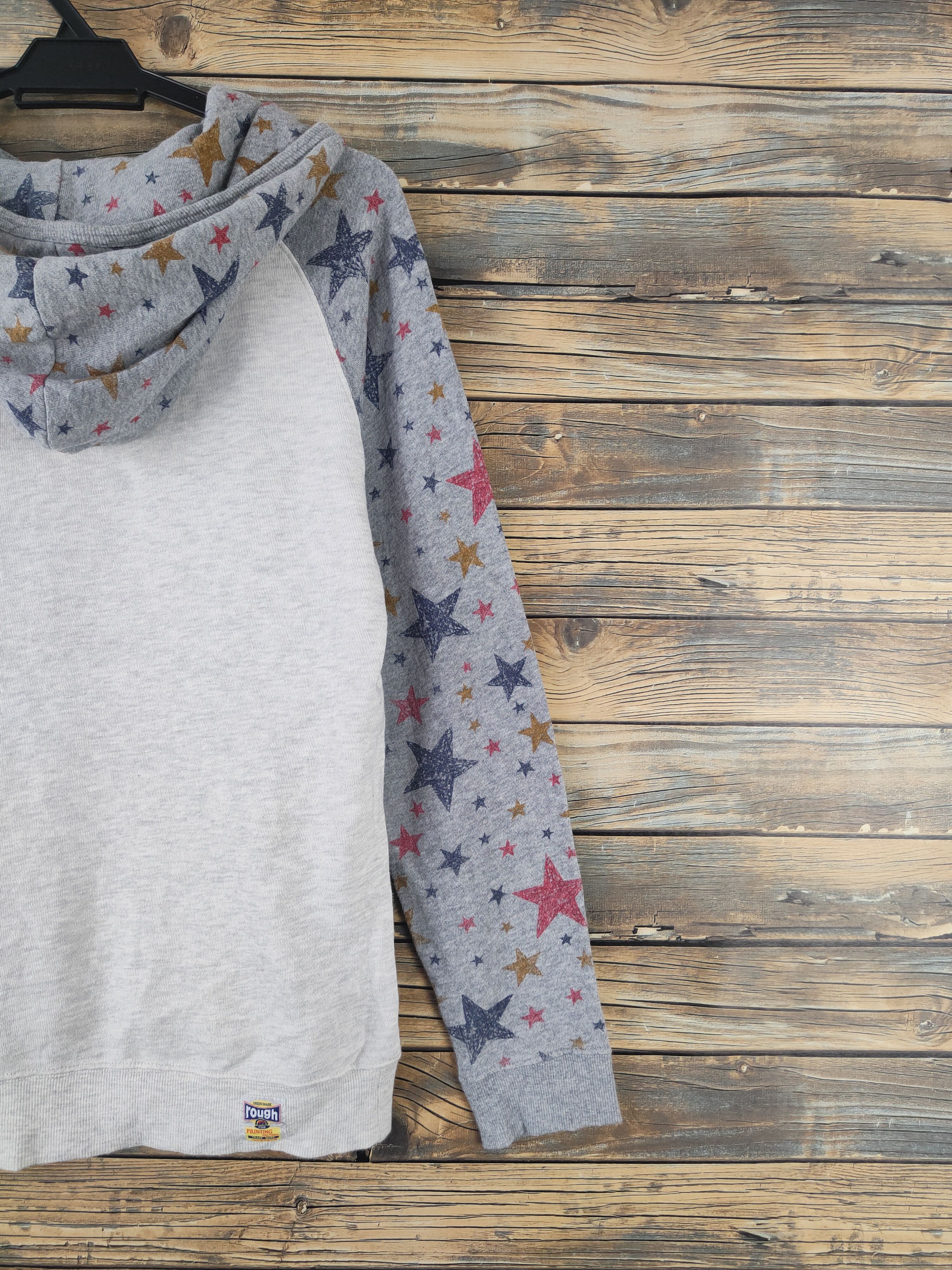 Japanese Brand DL Rough Gray Star Hoodie Sweatshirts# 2071 Size M / US 6-8 / IT 42-44 - 10 Thumbnail