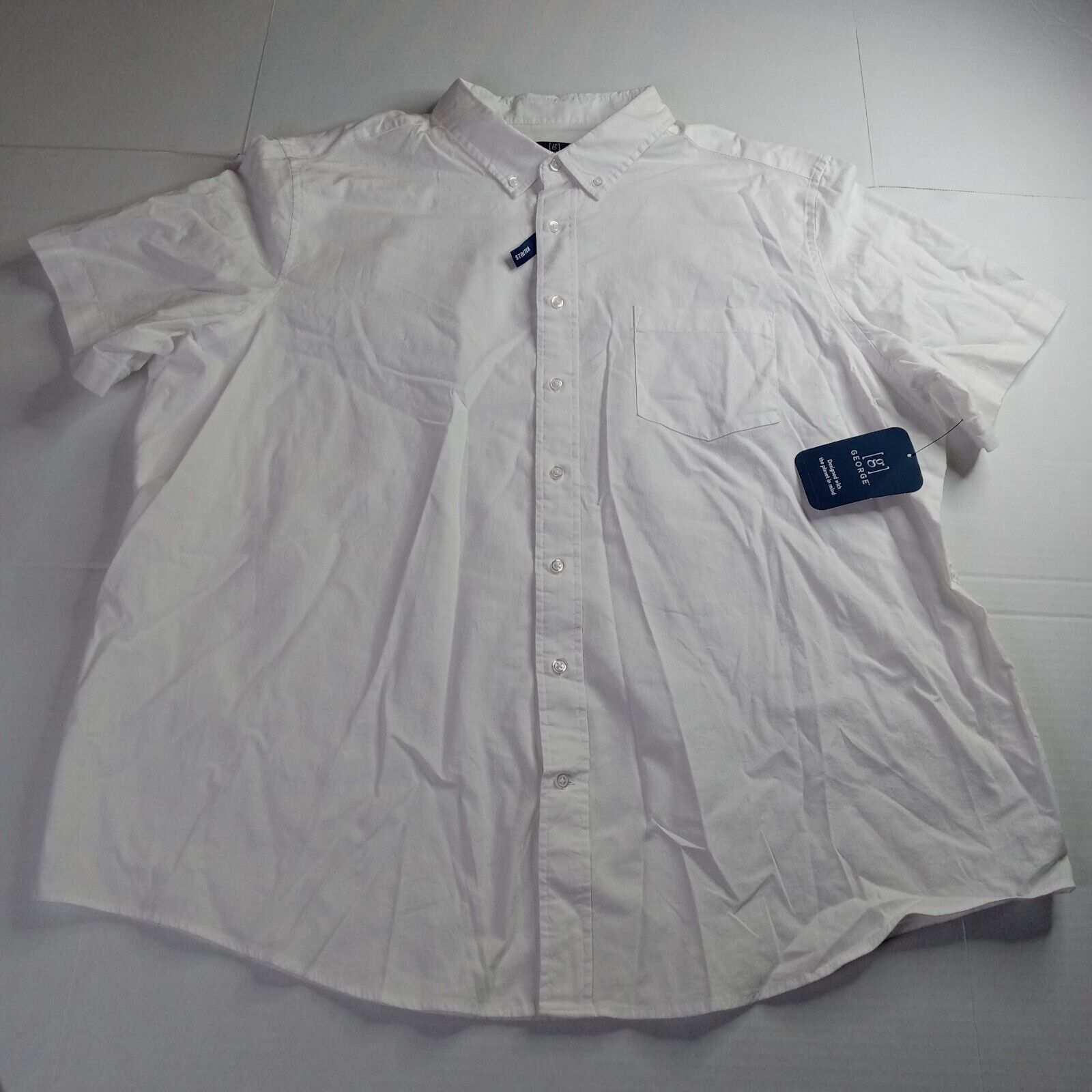 George George Poplin Shirt Men's 3XL (54-56) White Classic Fit Size US XXL / EU 58 / 5 - 1 Thumbnail