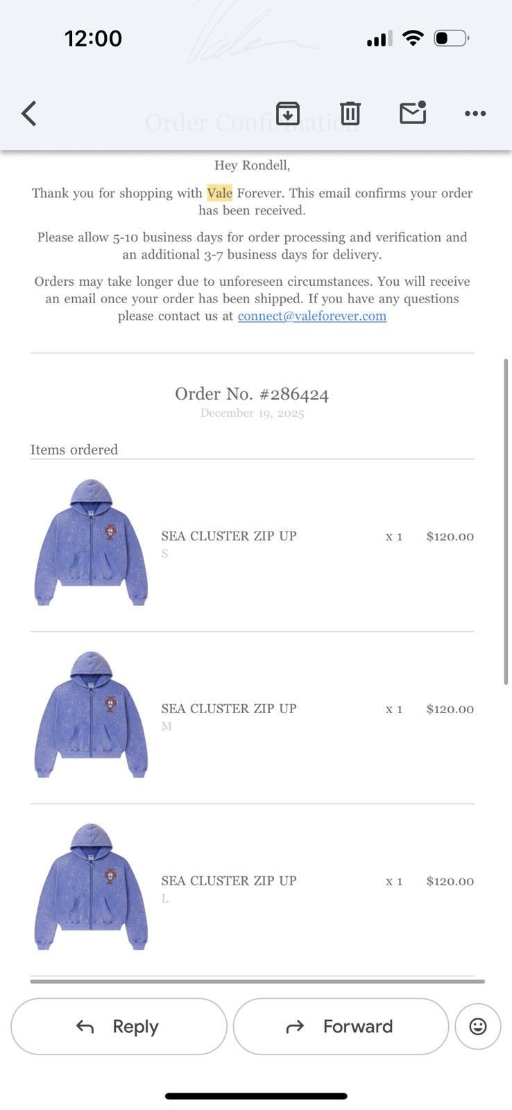 Vale Vale Forever Sea Cluster Zip Up Size US M / EU 48-50 / 2 - 6 Thumbnail