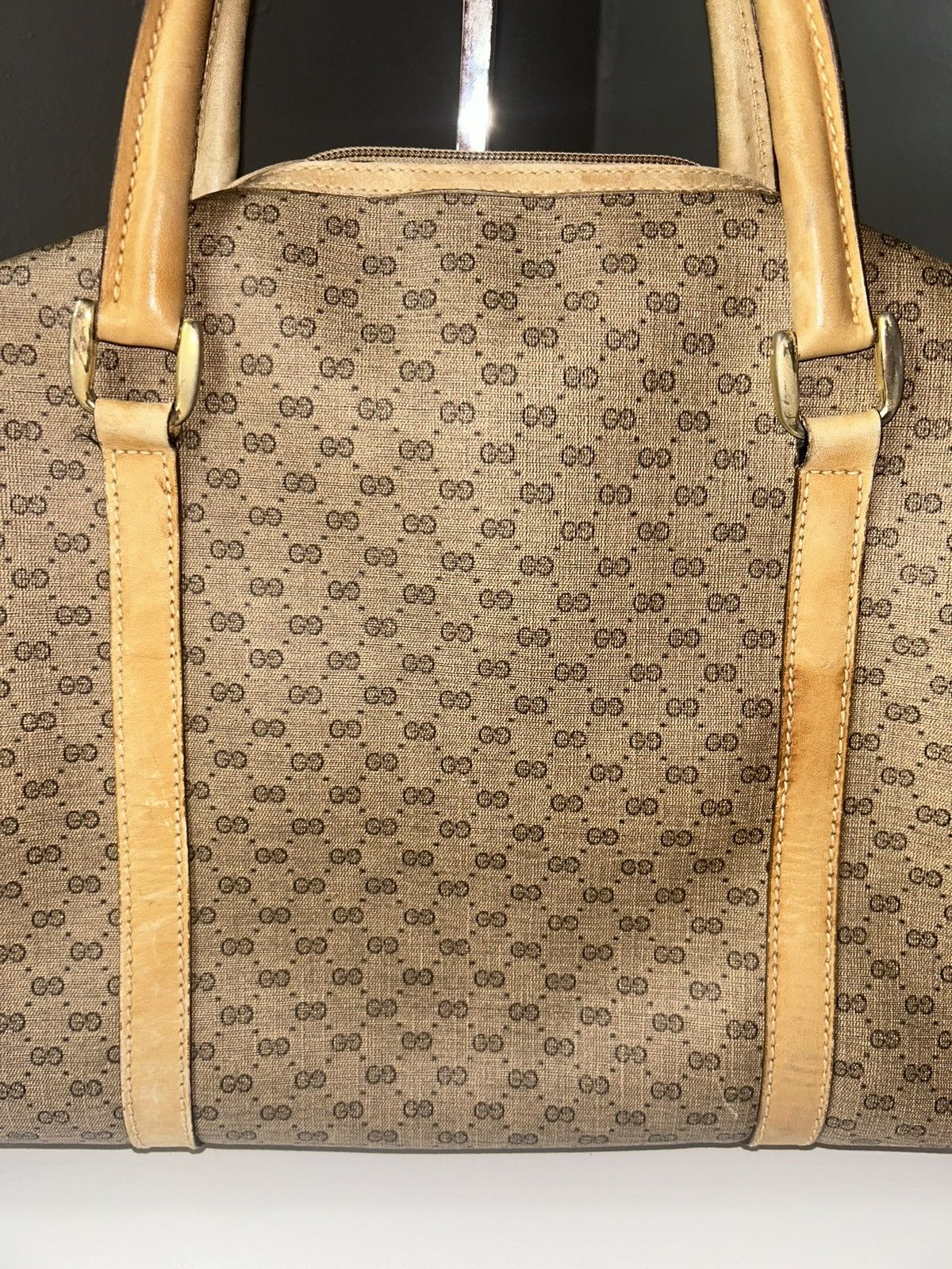 Gucci Vintage Gucci Micro GG Tan Coated Canvas Satchel Handbag Size ONE SIZE - 7 Thumbnail