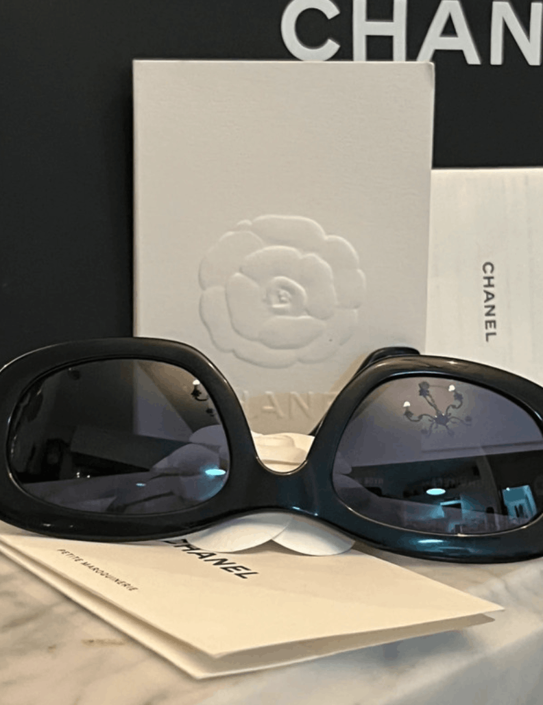 Chanel × Vintage CHANEL Sunglasses Rimless Rhinestone 4017 Shields RI832 Size ONE SIZE - 4 Thumbnail