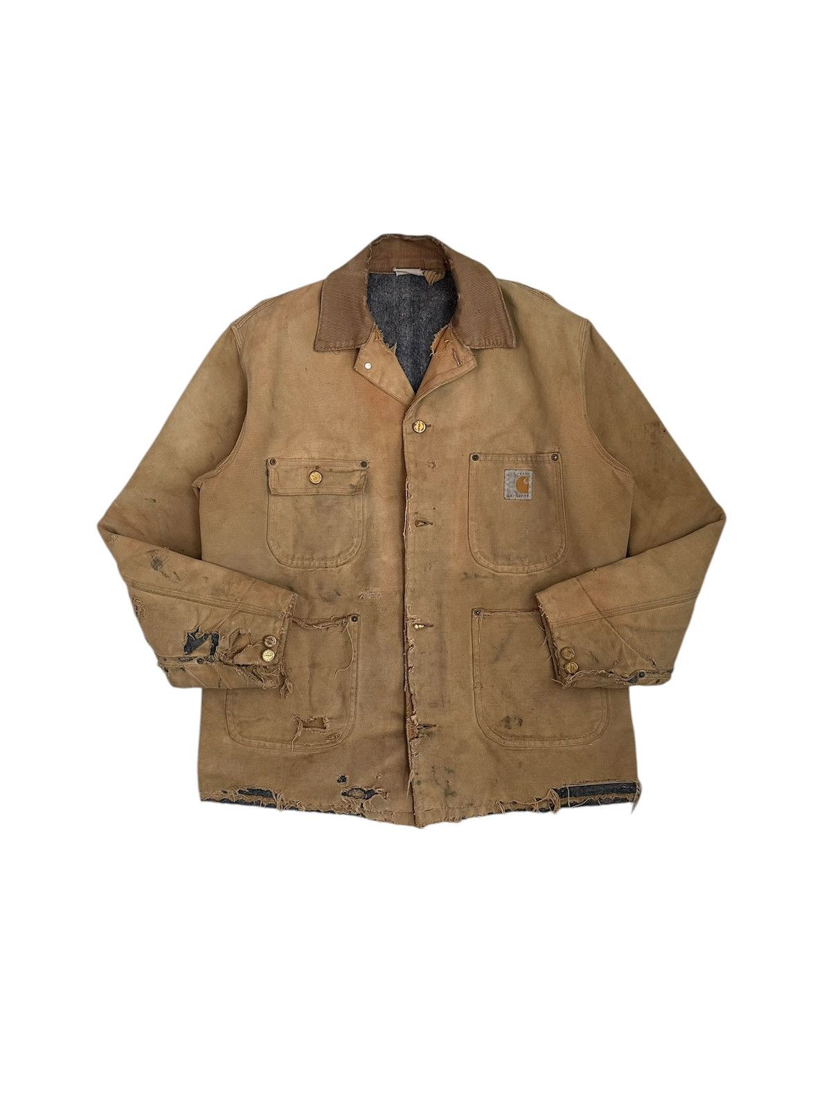 Carhartt Late 80s Extremely Thrashed Carhartt Brown Detroit Jacket Size US L / EU 52-54 / 3 - 2 Thumbnail