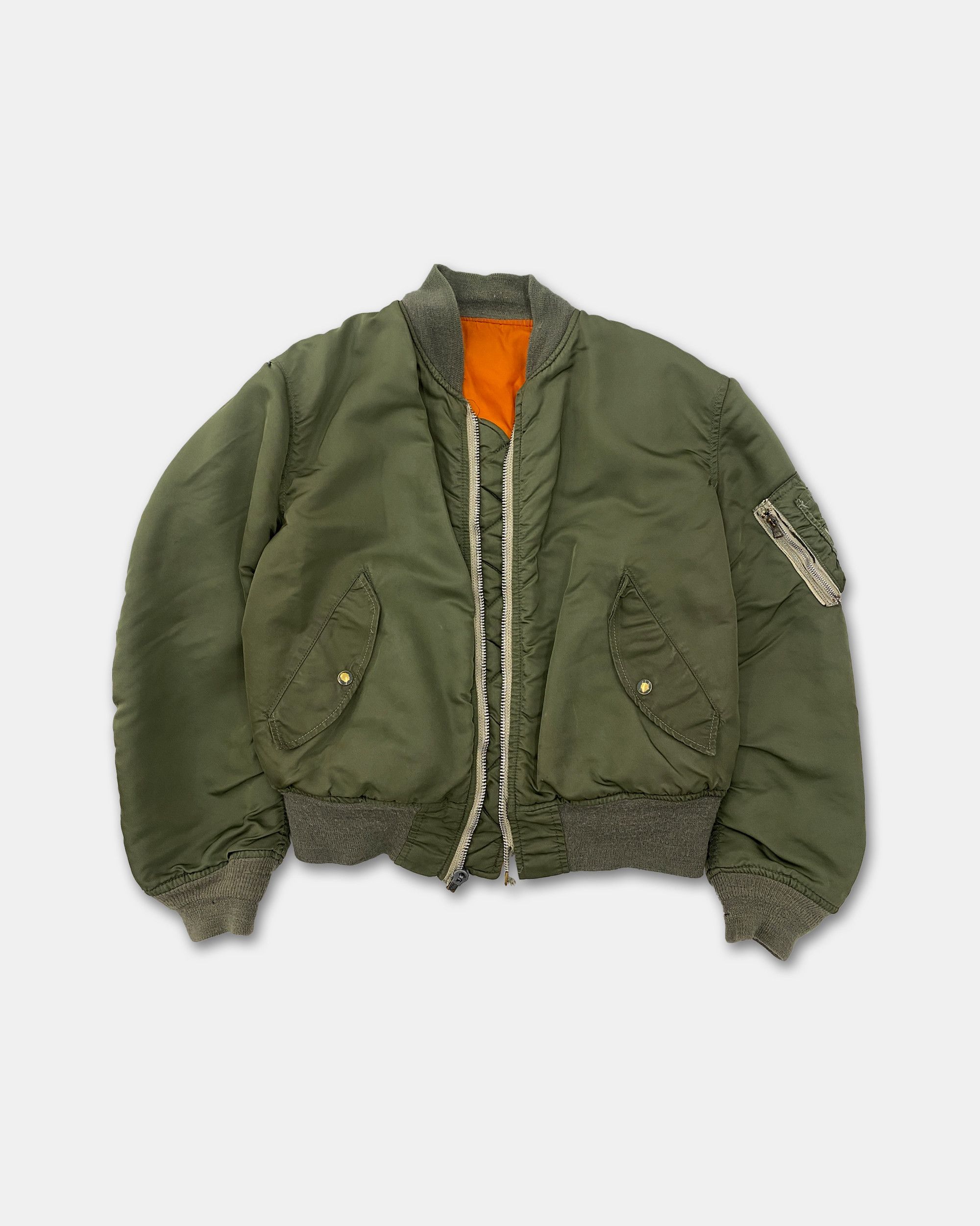 Vintage 1970s Trashed MA-1 Bomber Jacket Size US M / EU 48-50 / 2 - 1 Thumbnail