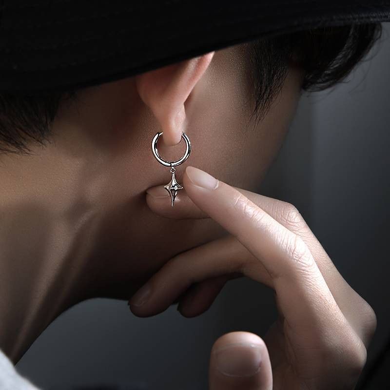 Jewelry × Sterling Silver Star Rare Earrings One Pairs Chrome Jewelry Size ONE SIZE - 4 Thumbnail