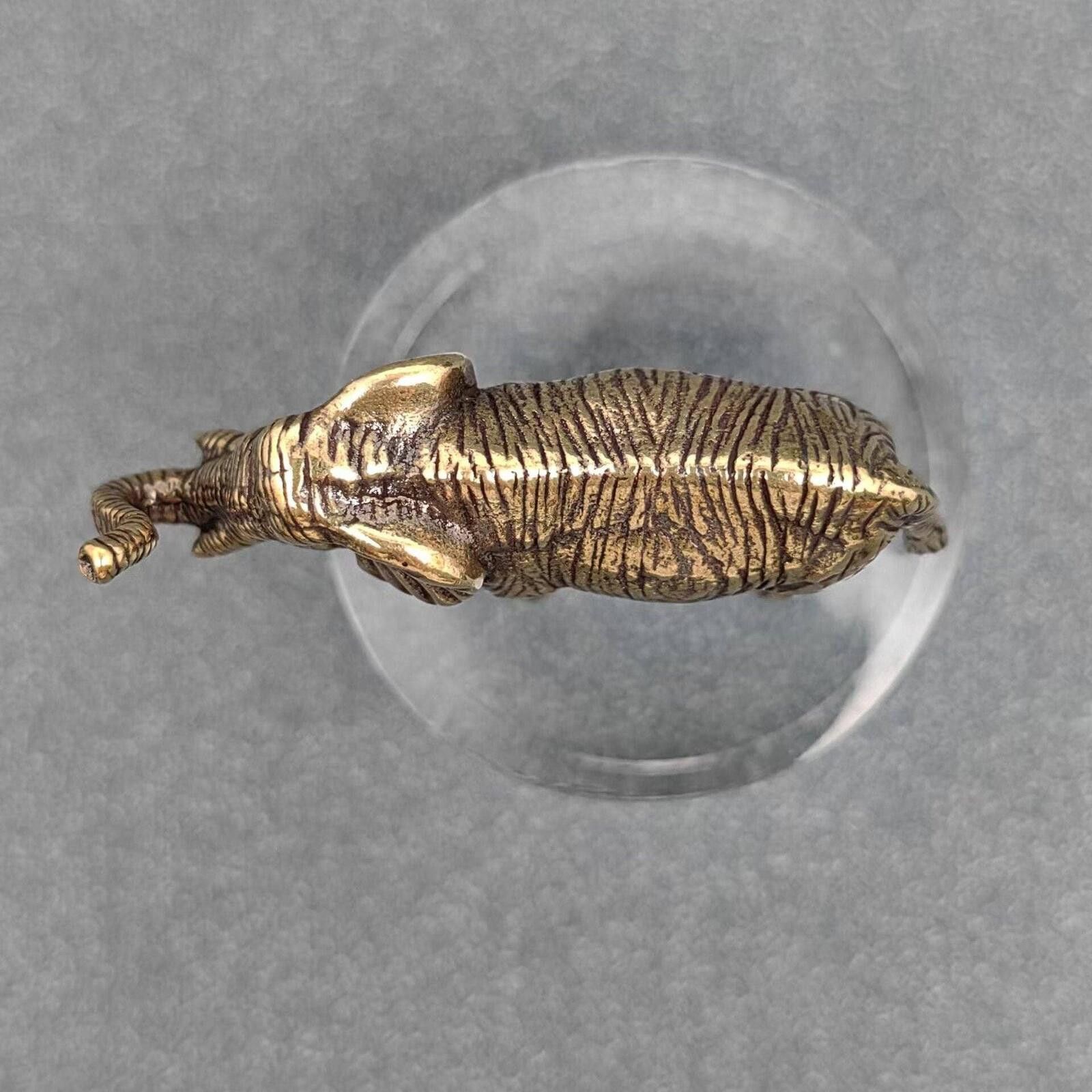 The Unbranded Brand Brass Elephant Figurine Miniature Size ONE SIZE - 5 Thumbnail