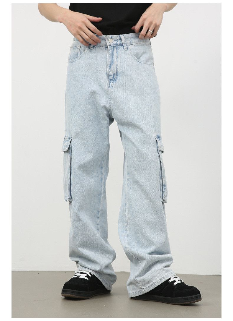 Japanese Brand Vintage washed light blue cargo jeans y2k Size US 34 / EU 50 - 2 Thumbnail