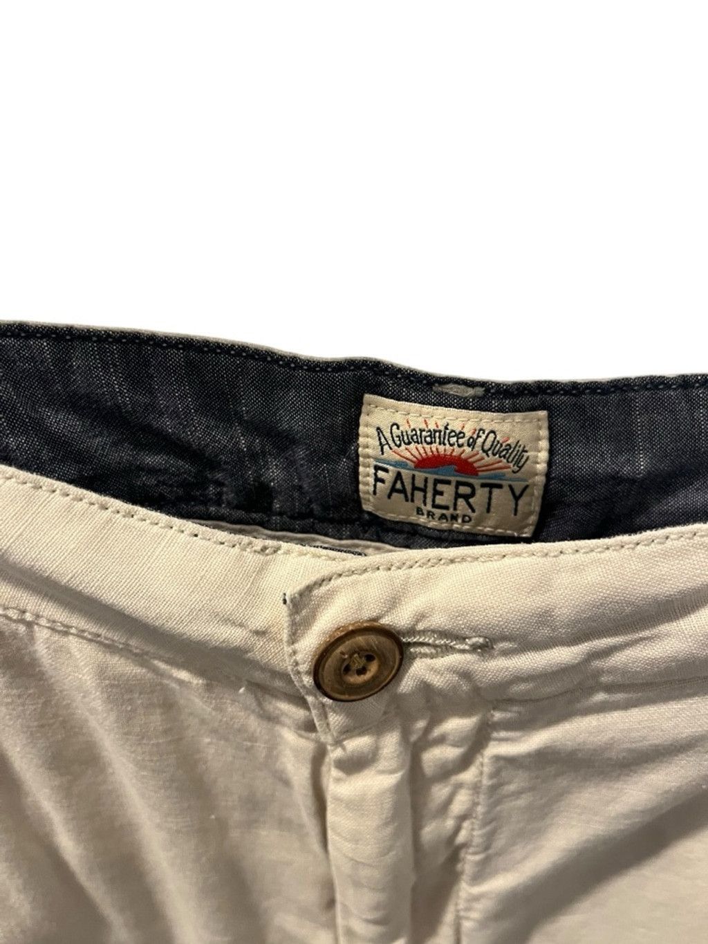 Faherty Faherty Linen Blend Khaki Chino Shorts Men's Size 35 Size US 35 - 7 Thumbnail