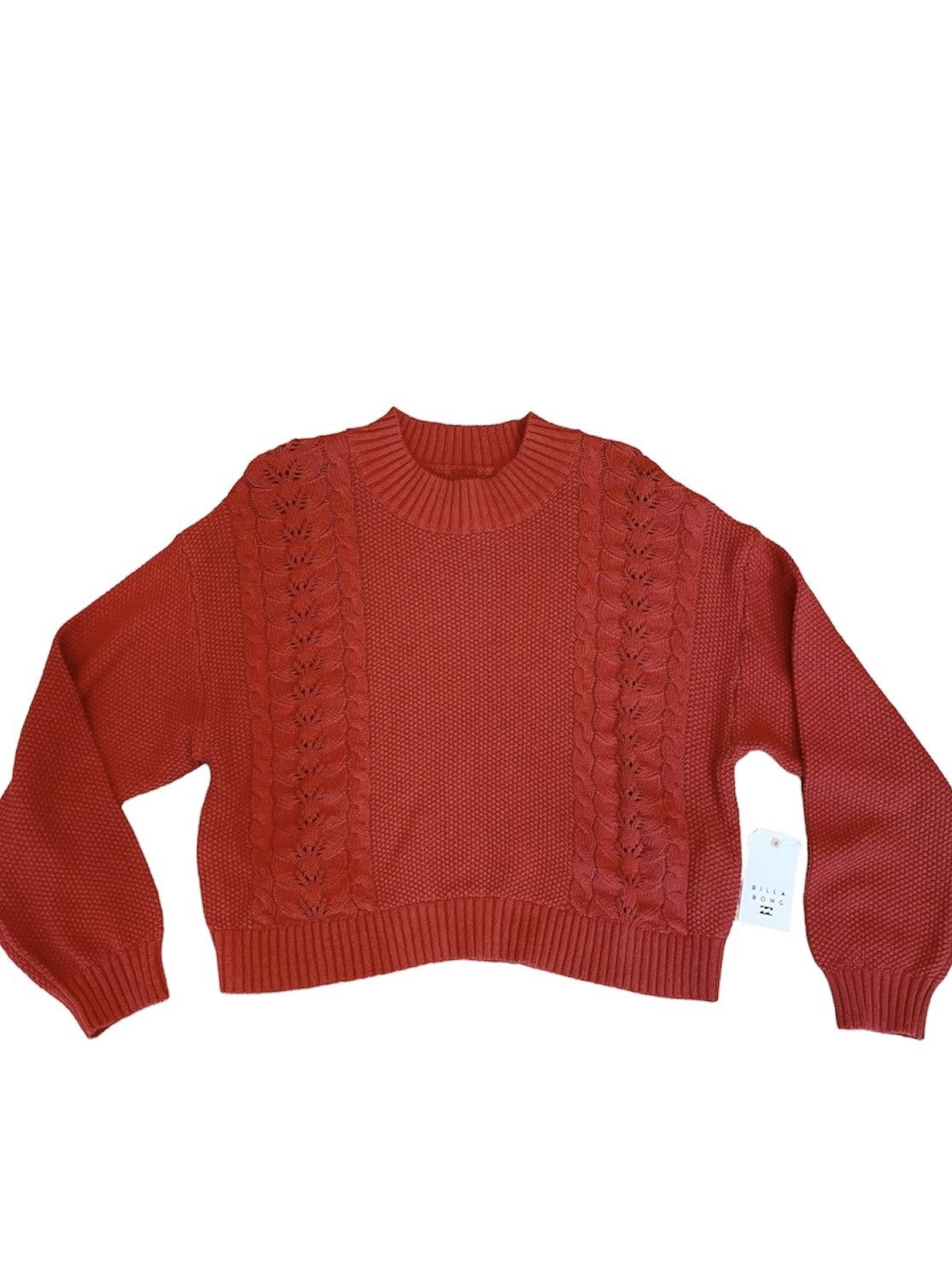 Billabong NWT Billabong Red Cable Knit Sweater Cropped L Size L / US 10 / IT 46 - 1 Thumbnail