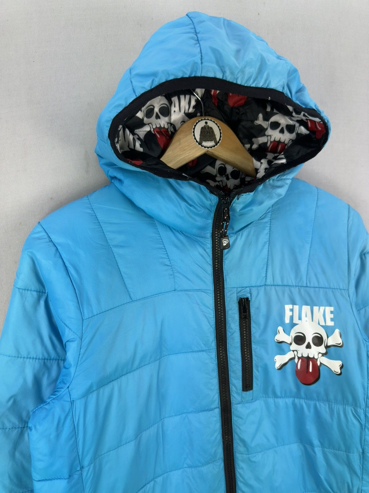 Japanese Brand Flake Big Logo Skull Light Puffer Reversible Jacket Size US S / EU 44-46 / 1 - 2 Thumbnail