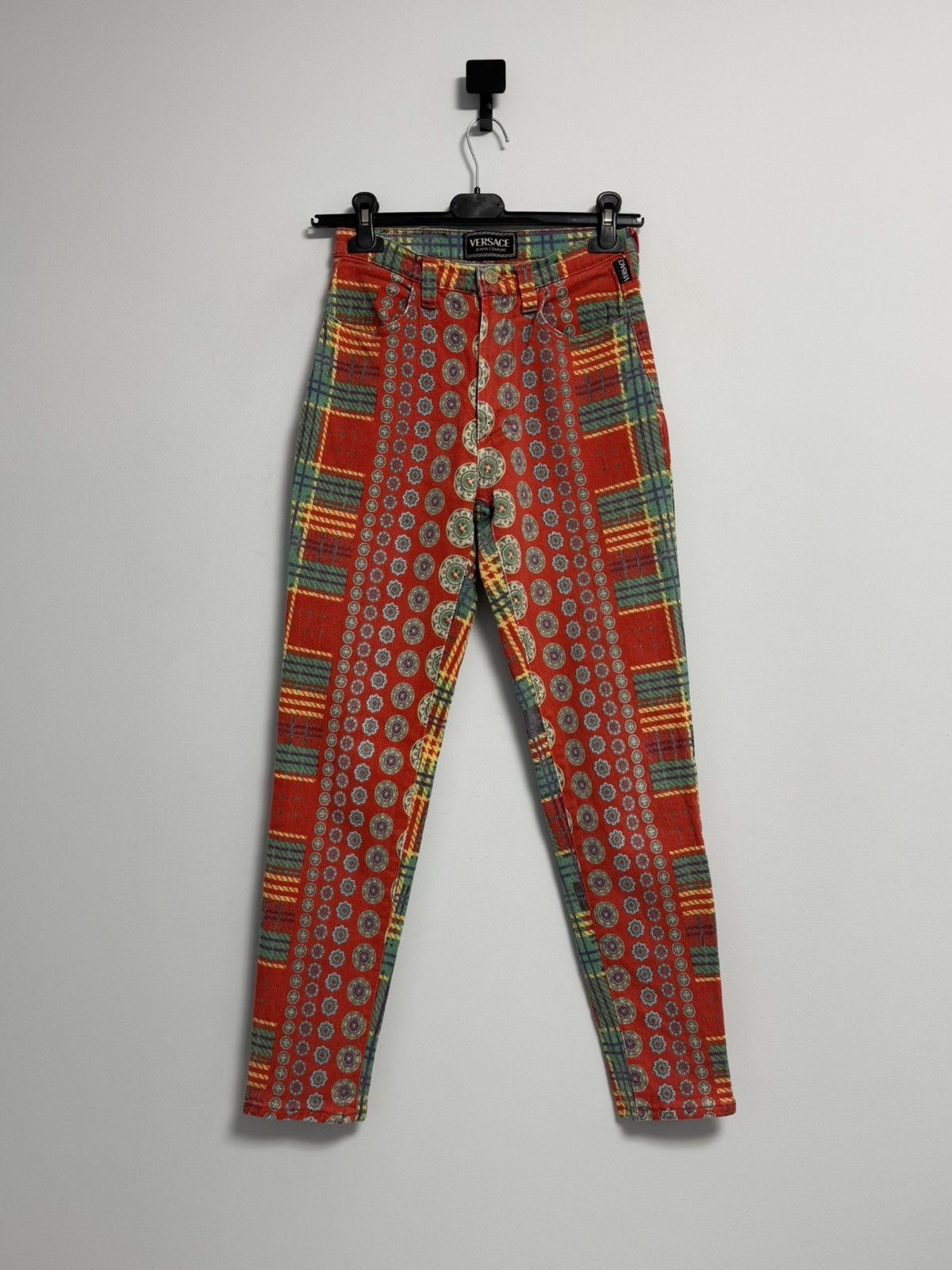 Versace Jeans Couture Rare Versace Jeans Couture 90’s Pants Red Multi Color Italy Size 28" / US 6 / IT 42 - 1 Thumbnail