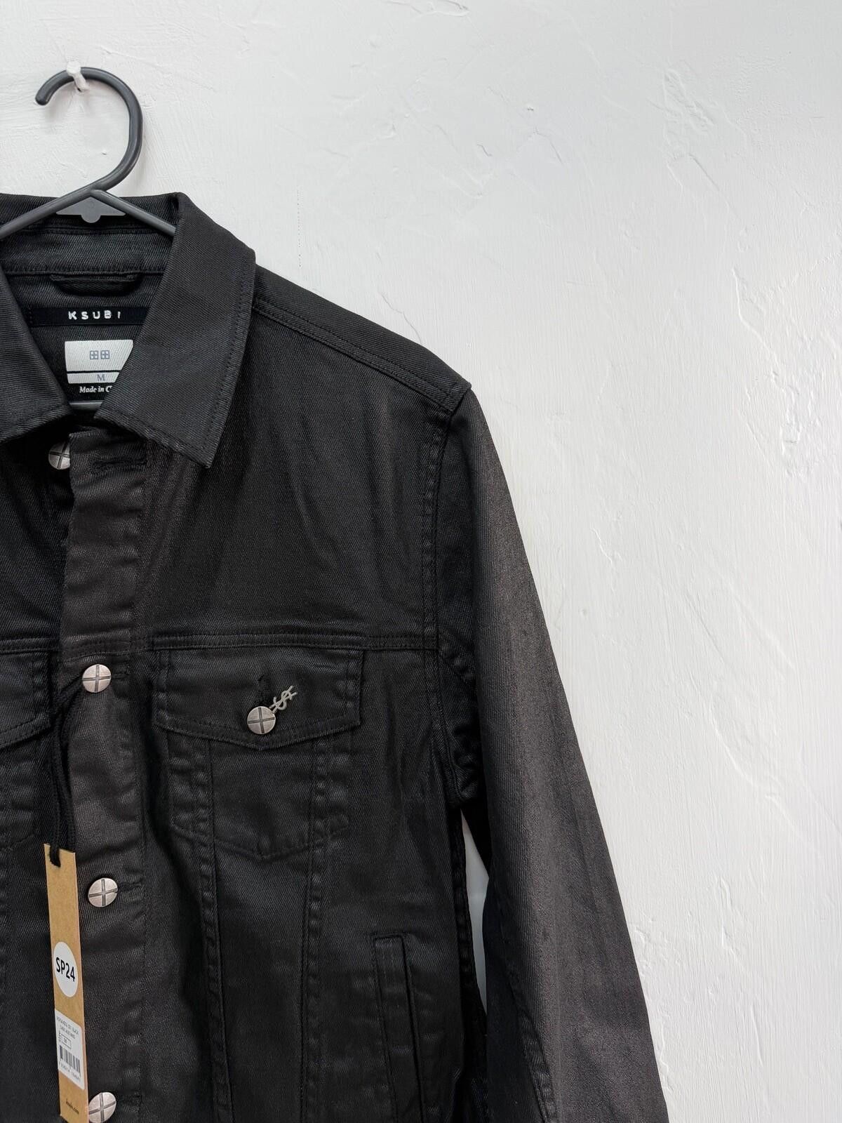 Ksubi new ksubi mens denim classic jacket black waxed medium med m Size US M / EU 48-50 / 2 - 4 Thumbnail