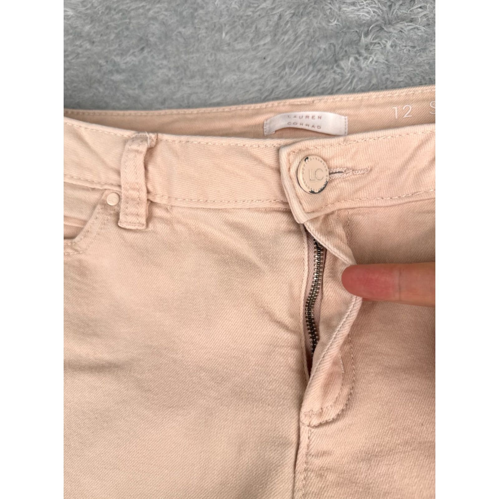Vintage Lauren Conrad Jeans Women 12 Peach Denim Skinny Crop Mid Rise Cotton Blend 32x23 Size 34" / US 12 / IT 48 - 5 Thumbnail
