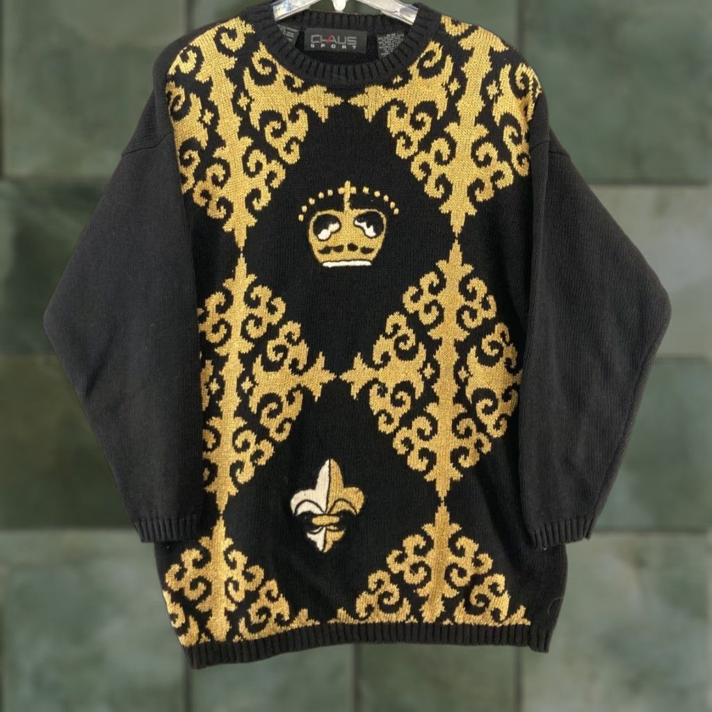 Vintage VINTAGE Chaus Sport Sweater Medium Black Geometric Shoulder Pads 80s 90s Womens Size M / US 6-8 / IT 42-44 - 1 Thumbnail