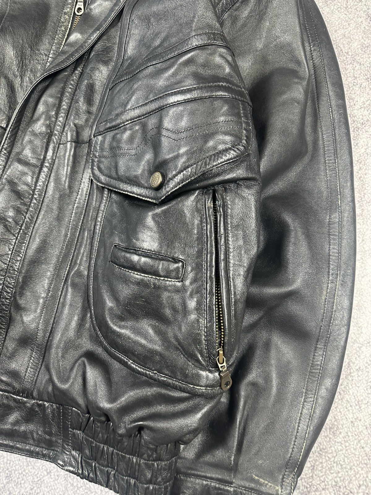 Genuine Leather Y2K Vintage Leather Jacket Streetwear Rare Style USA VTg L Size US L / EU 52-54 / 3 - 3 Thumbnail