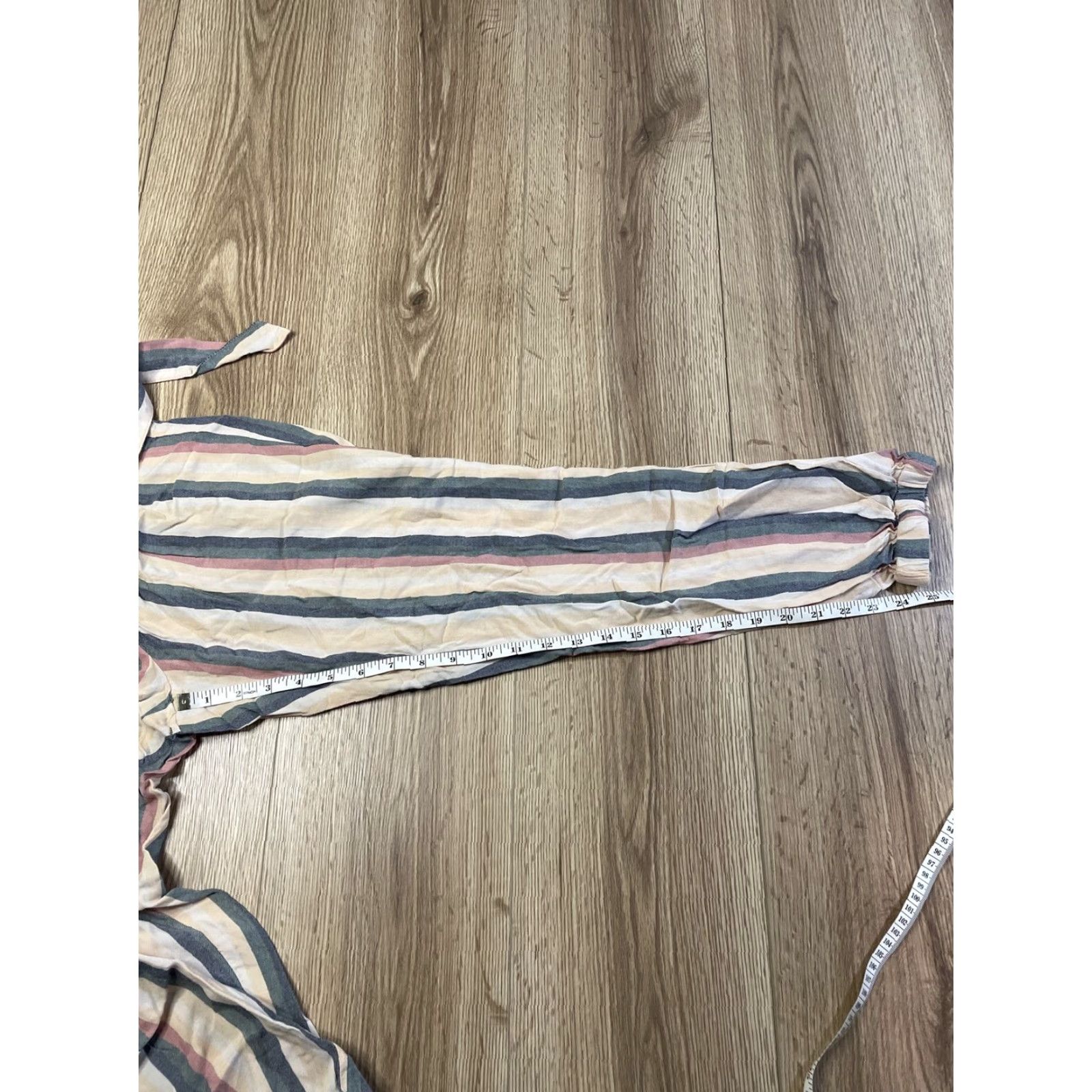 American Eagle Outfitters AMERICAN EAGLE Striped Paperbag Pants Tapered High Rise Women XS Pink Size 26" / US 2 / IT 38 - 6 Thumbnail