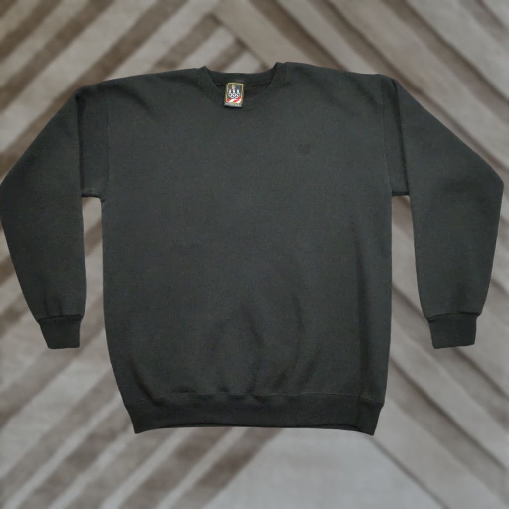 Vintage VINTAGE Olympics Sweatshirt Pullover Black XL Tall XLT Mens 90s Sweatshirt Crew Neck Logo Cotton Fleece Big & Tall Size US XL / EU 56 / 4 - 1 Thumbnail