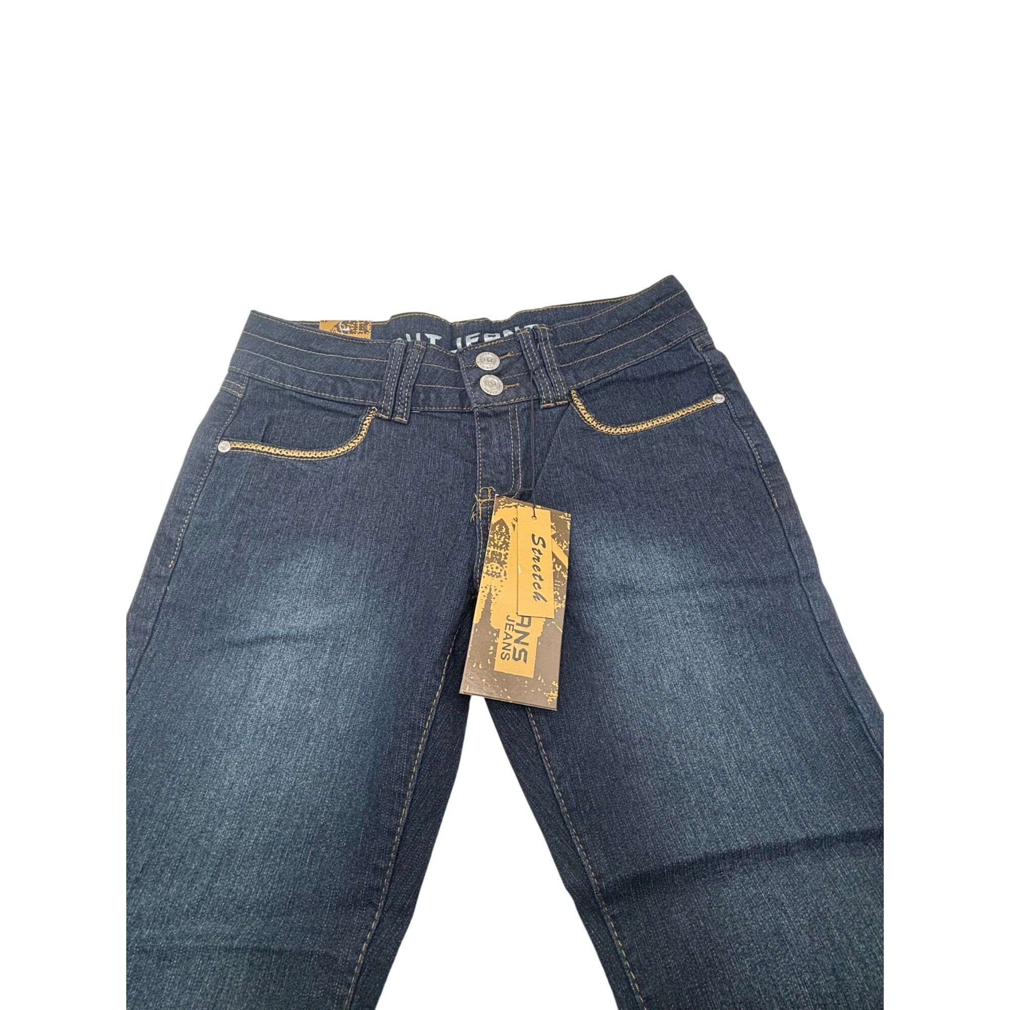 Other Out Jeans Women’s Cross-stitch Straight Leg Stretch Jeans, D Size 28" / US 6 / IT 42 - 13 Thumbnail