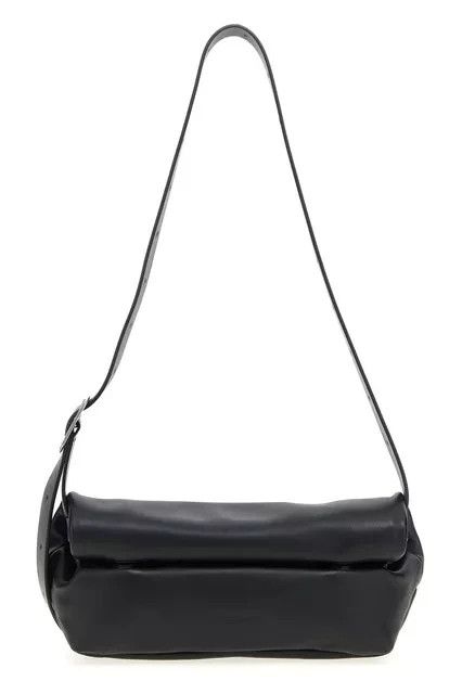 JIL SANDER Rollup Small Black Leather Crossbody Bag New
