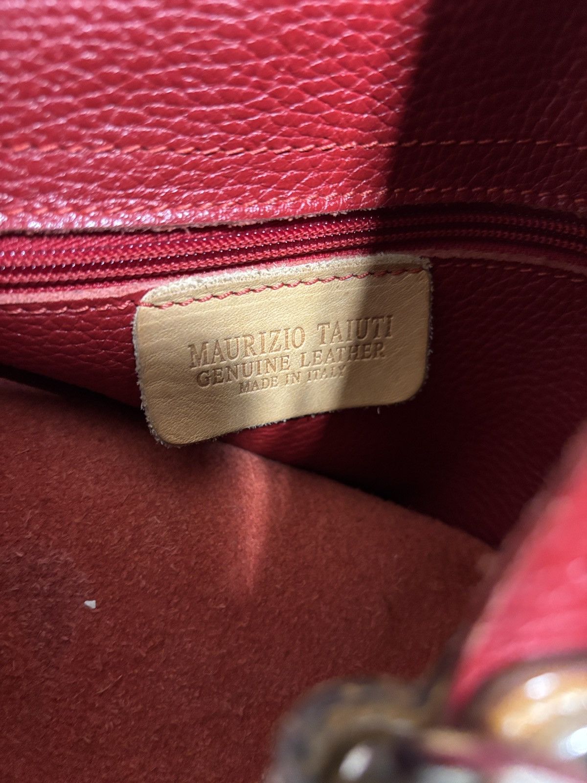 Other Maurizio Taiuti Italian Red Pebbled Leather Bag Size ONE SIZE - 6 Thumbnail