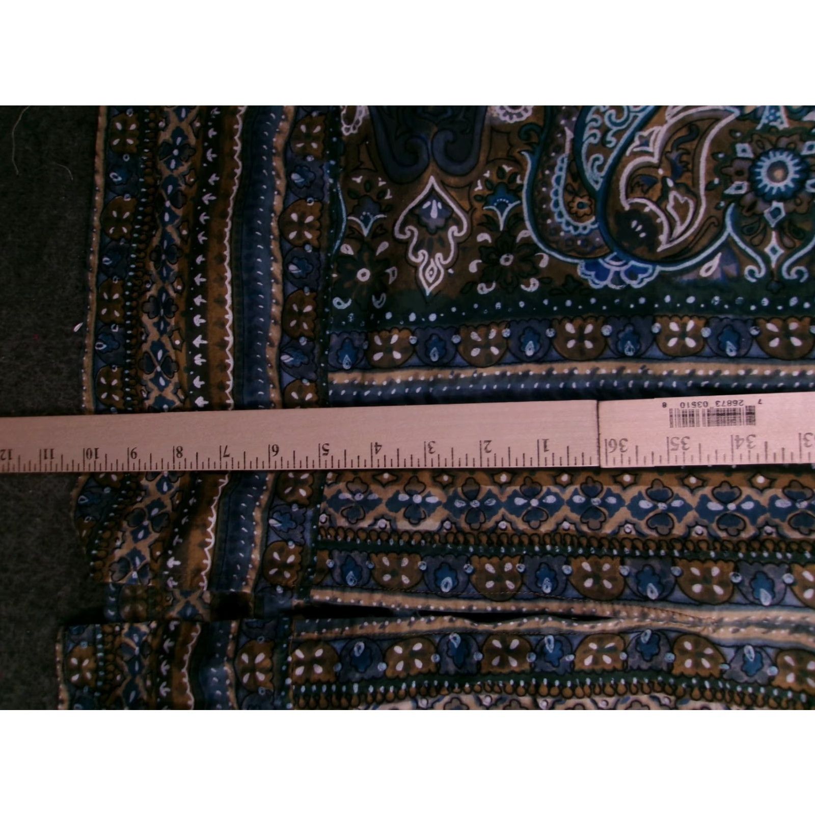 Vintage Serengeti Dress Womens M Maxi Paisley Sleeveless V Neck Cotton Blue Green Flowy Size M / US 6-8 / IT 42-44 - 6 Thumbnail
