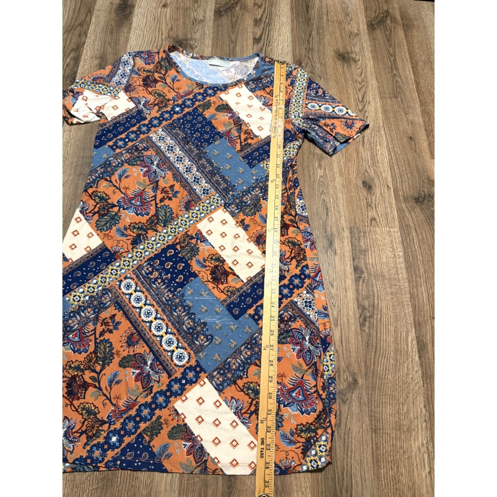 Vintage Bobbie Brooks Dress Shirt Dress Womens Large Brown Blue Floral Short Sleeve Size L / US 10 / IT 46 - 5 Thumbnail