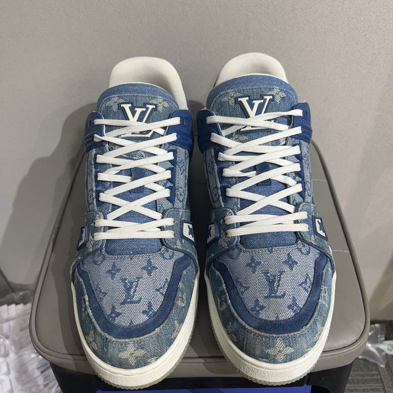 Louis Vuitton Louis Vuitton Blue Denim Low-Top Sneakers -2508 Size US 9.5 / EU 42-43 - 2 Thumbnail