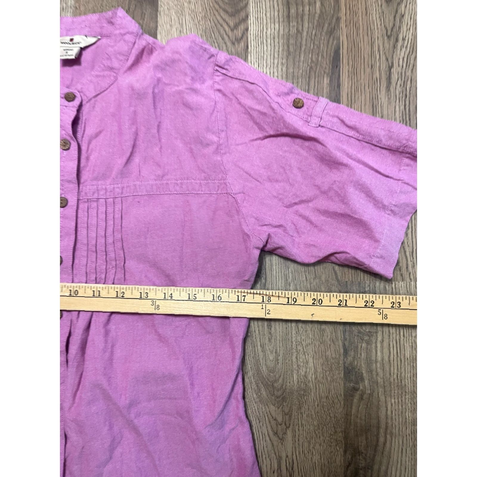Vintage Woolrich Shirt Women's Small Purple Short Sleeve Button Up Shirt Size S / US 4 / IT 40 - 7 Thumbnail