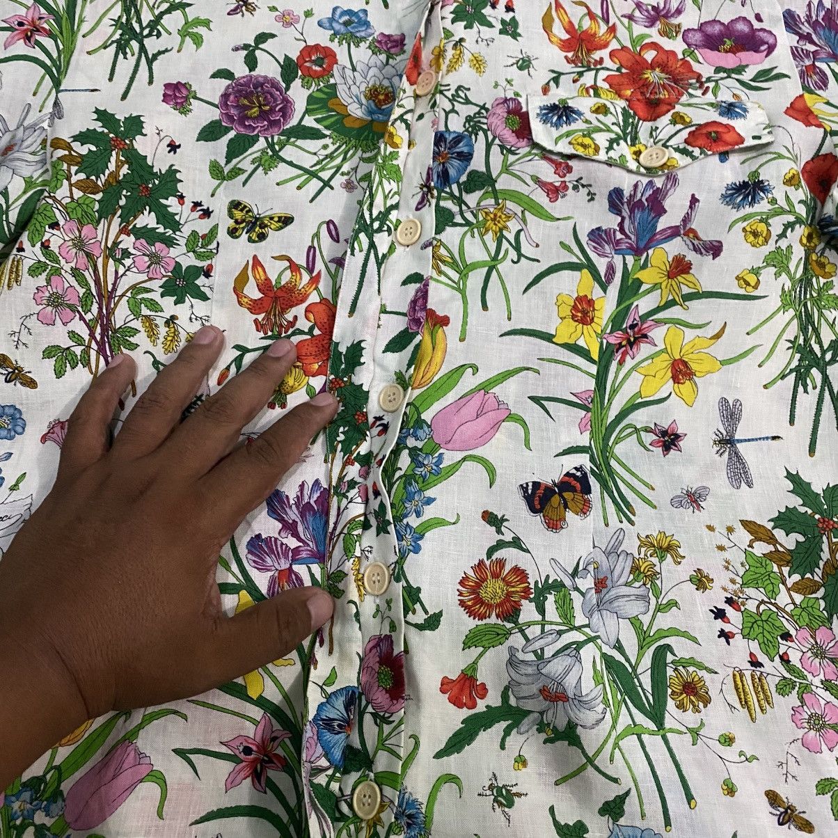 Gucci Vintage Gucci Floral Linen Shirt Women Size M / US 6-8 / IT 42-44 - 6 Thumbnail