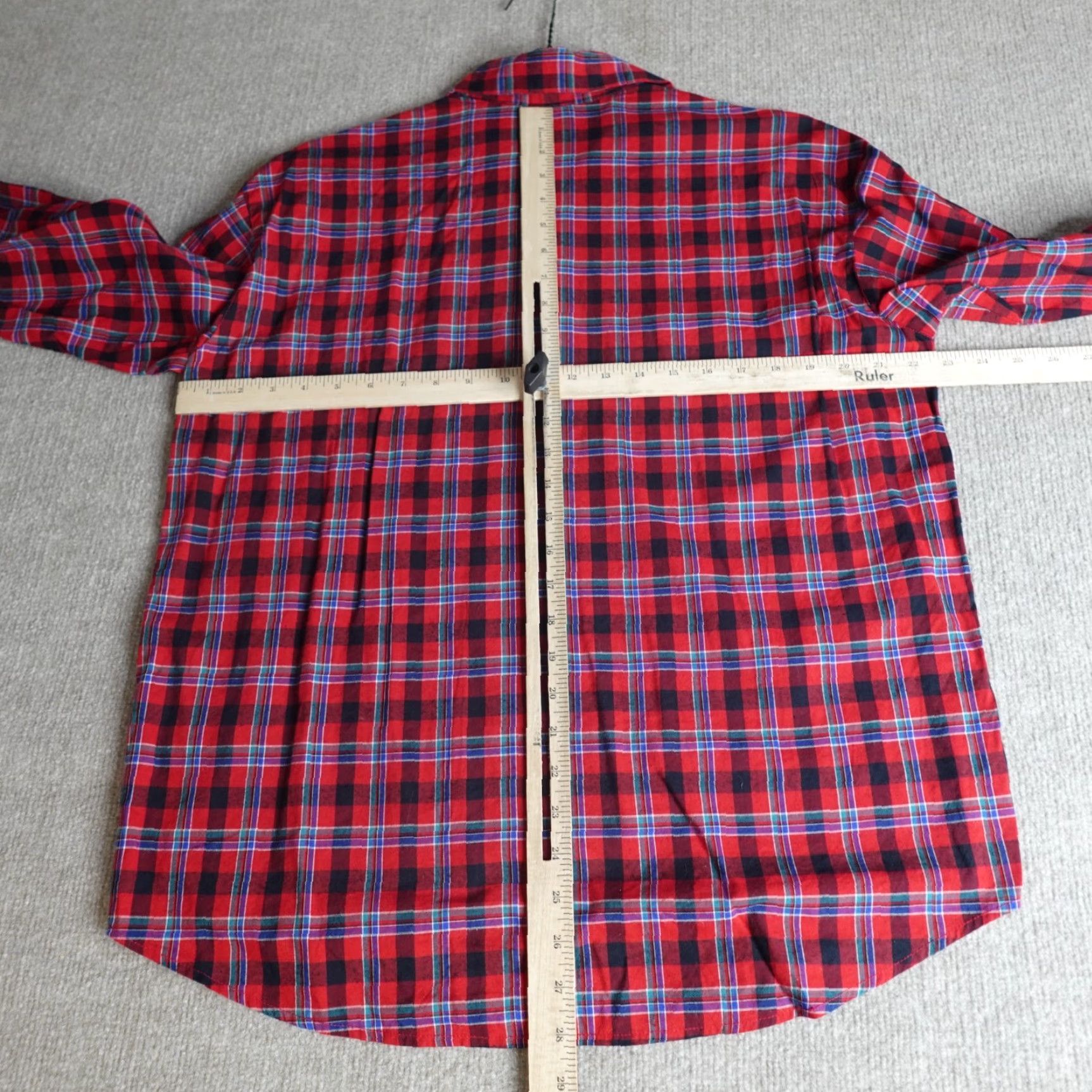 The Kooples The Kooples Shirt Womens Small Red Plaid Oversized Satin Cotton Blouse Long Sleeve Button Collared Womens Vintage No Size S / US 4 / IT 40 - 6 Thumbnail