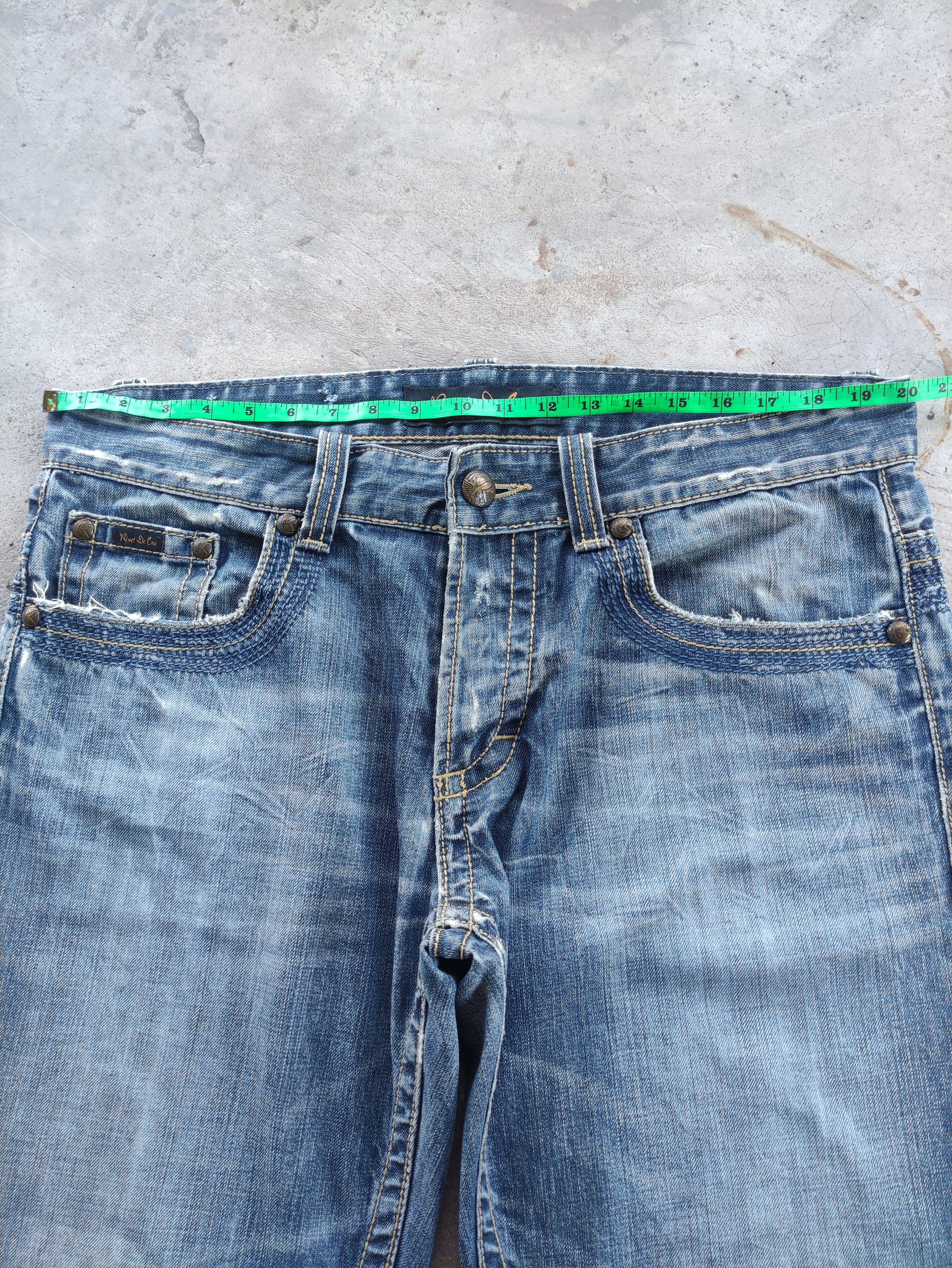 Japanese Brand Vintage Rivet De Cru Button Baggy Jean Distressed Faded Size US 40 / EU 56 - 6 Thumbnail