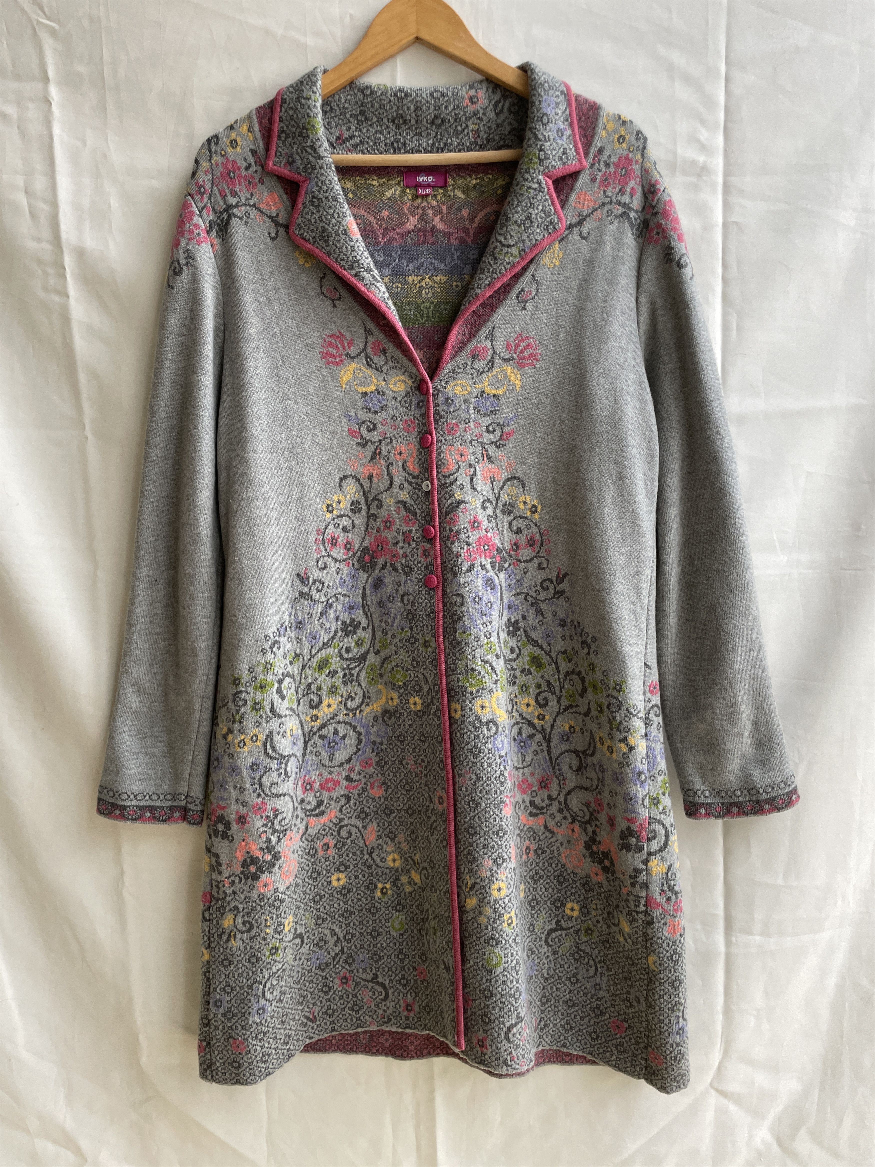 Other IVKO Vintage Floral Wool Long Cardigan Size XL Size XL / US 12-14 / IT 48-50 - 1 Thumbnail