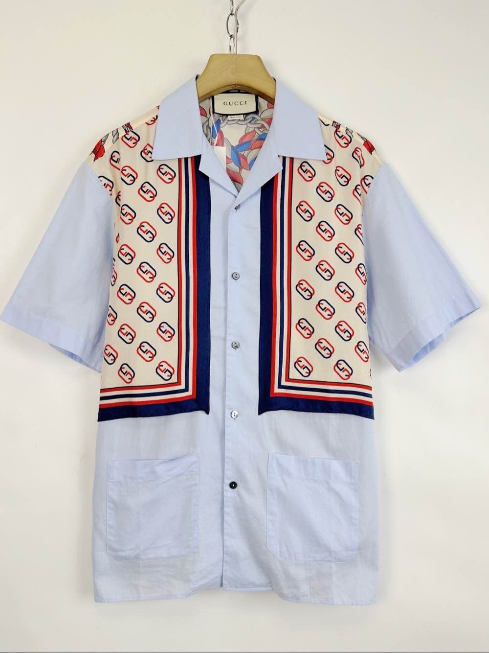 Gucci Gucci Lion Chain Print Short Sleeve Shirt Size S Size US S / EU 44-46 / 1 - 1 Thumbnail