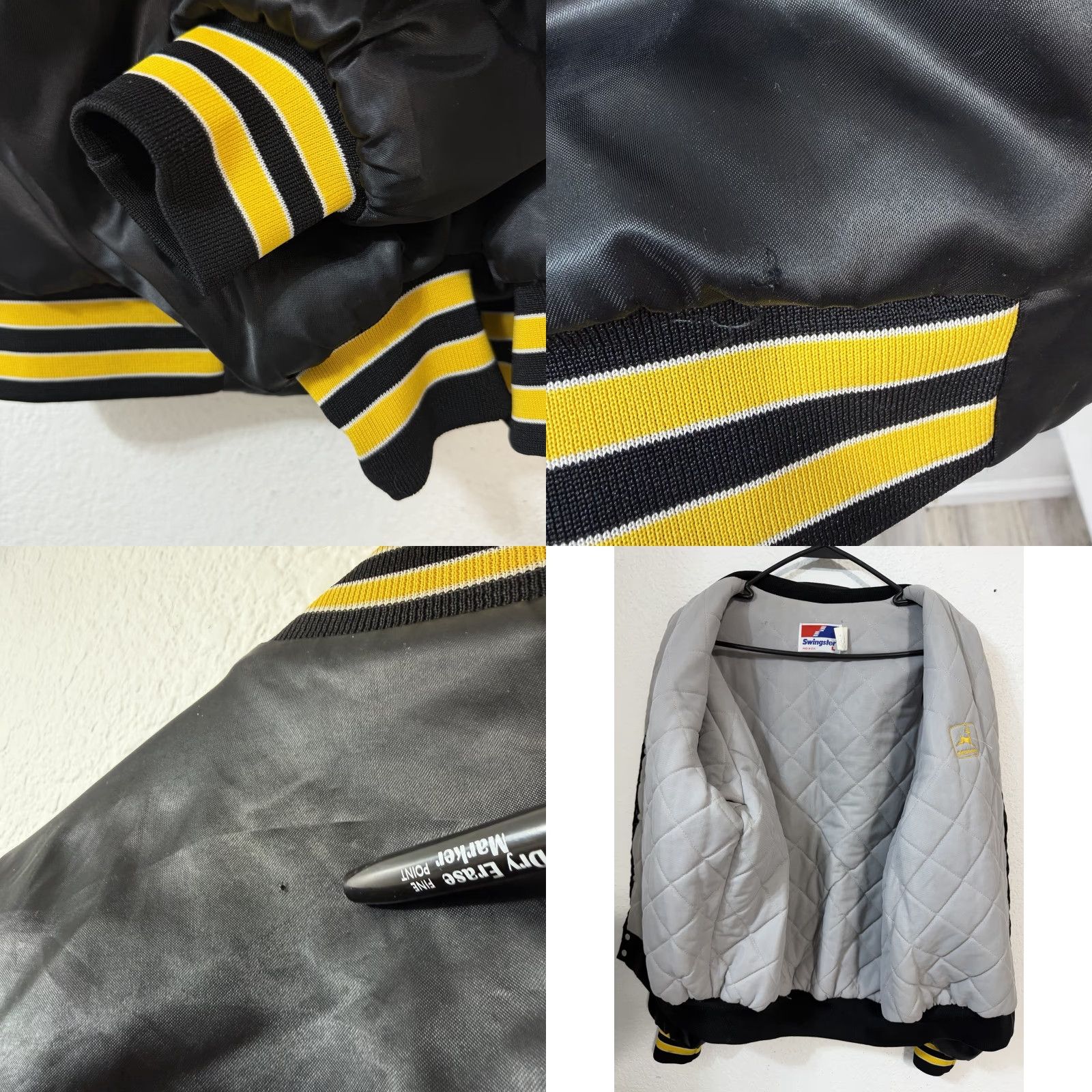 Vintage VINTAGE Swingster Jacket Men L Black Yellow Satin Embroidered Snap Satin Embroidered Swingster Jacket Men L Black Yellow Vintage Snaps Windsucher? Size US L / EU 52-54 / 3 - 8 Thumbnail