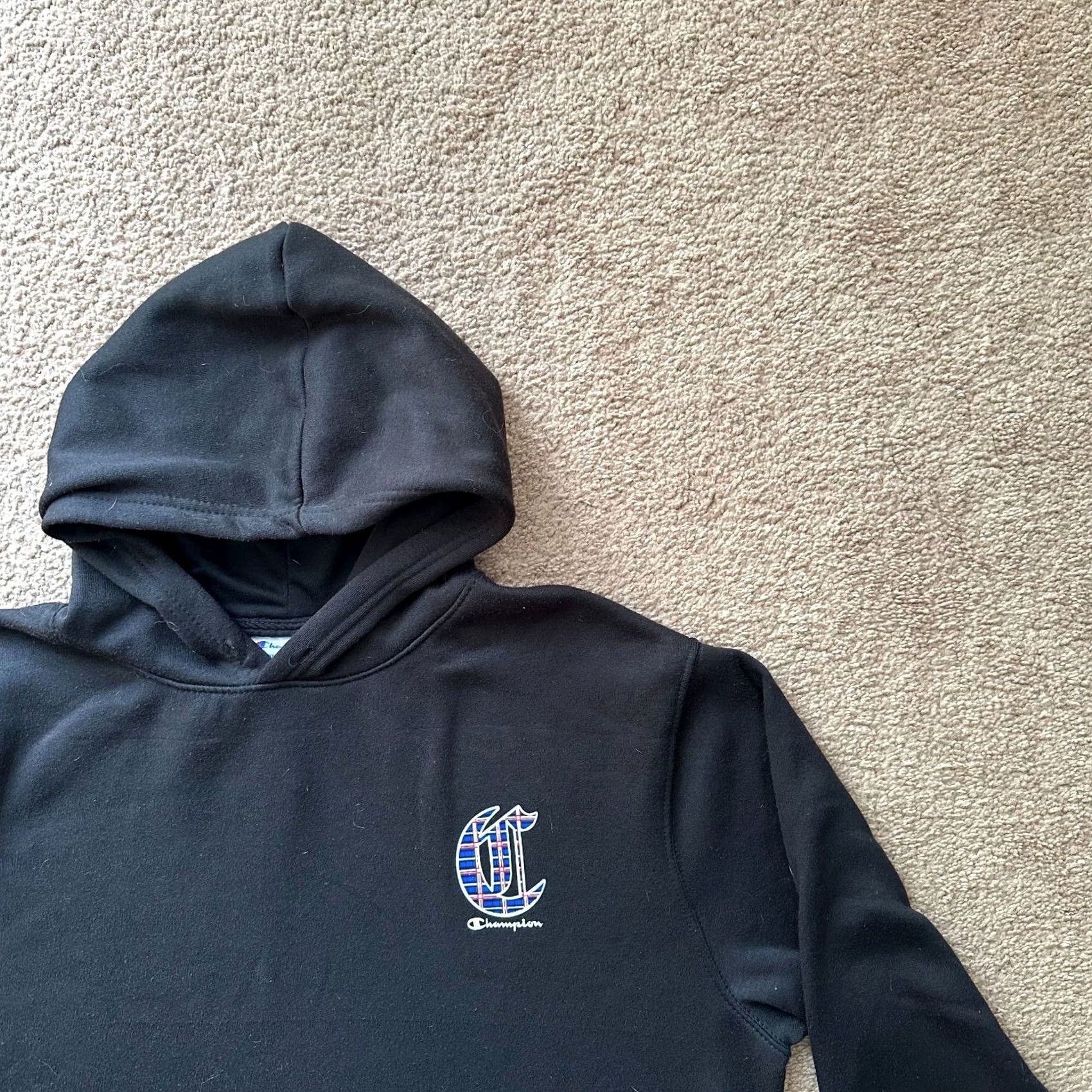 Champion Champion Hoodie Pullover Sweatshirt Mens 2XL Black Logo Fleece Size US XXL / EU 58 / 5 - 4 Thumbnail