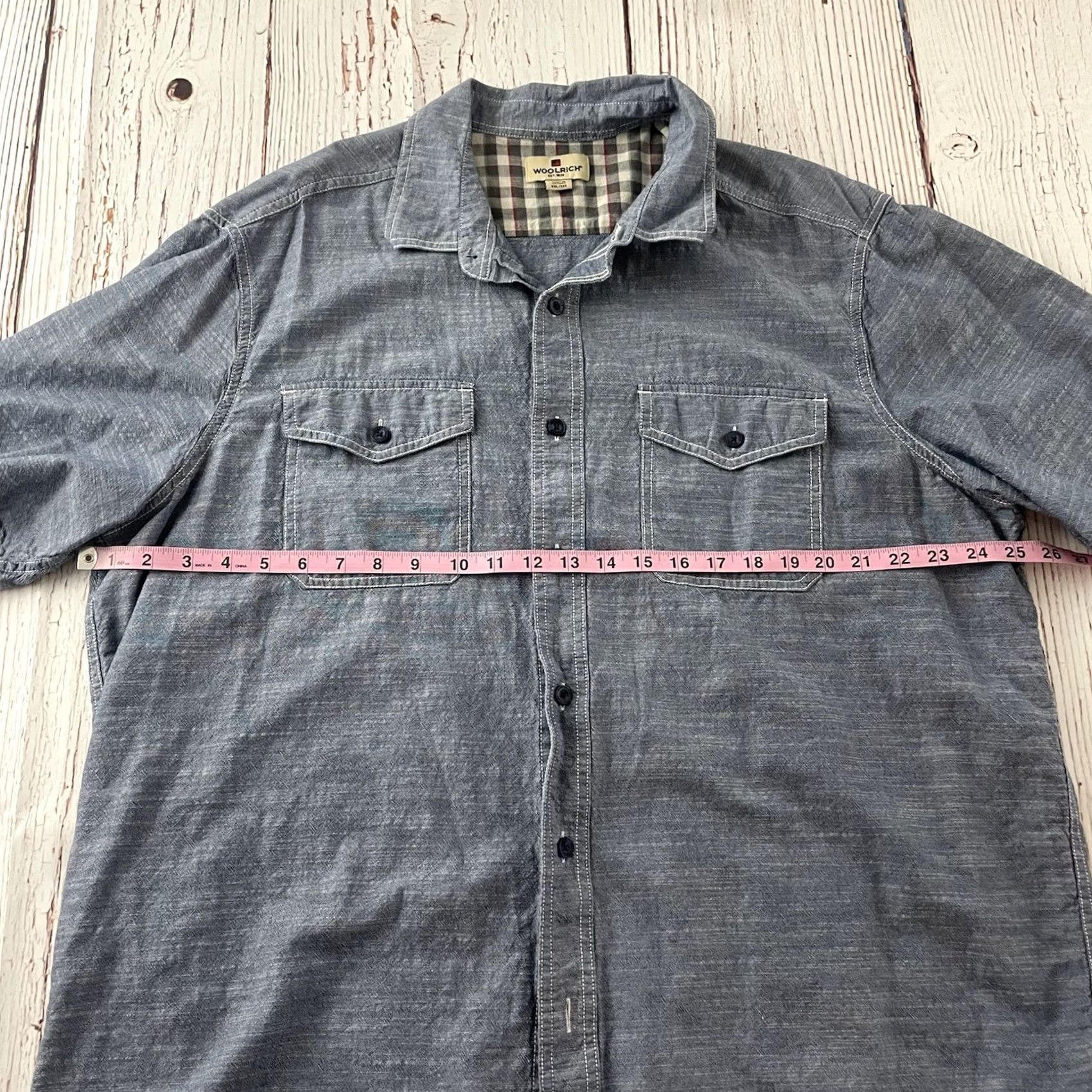 Vintage Woolrich Shirt Short Sleeve Button-Up Mens 2XL Blue Cotton Outdoor Pockets Button-Up Closure Solid Blue Size US XXL / EU 58 / 5 - 4 Thumbnail