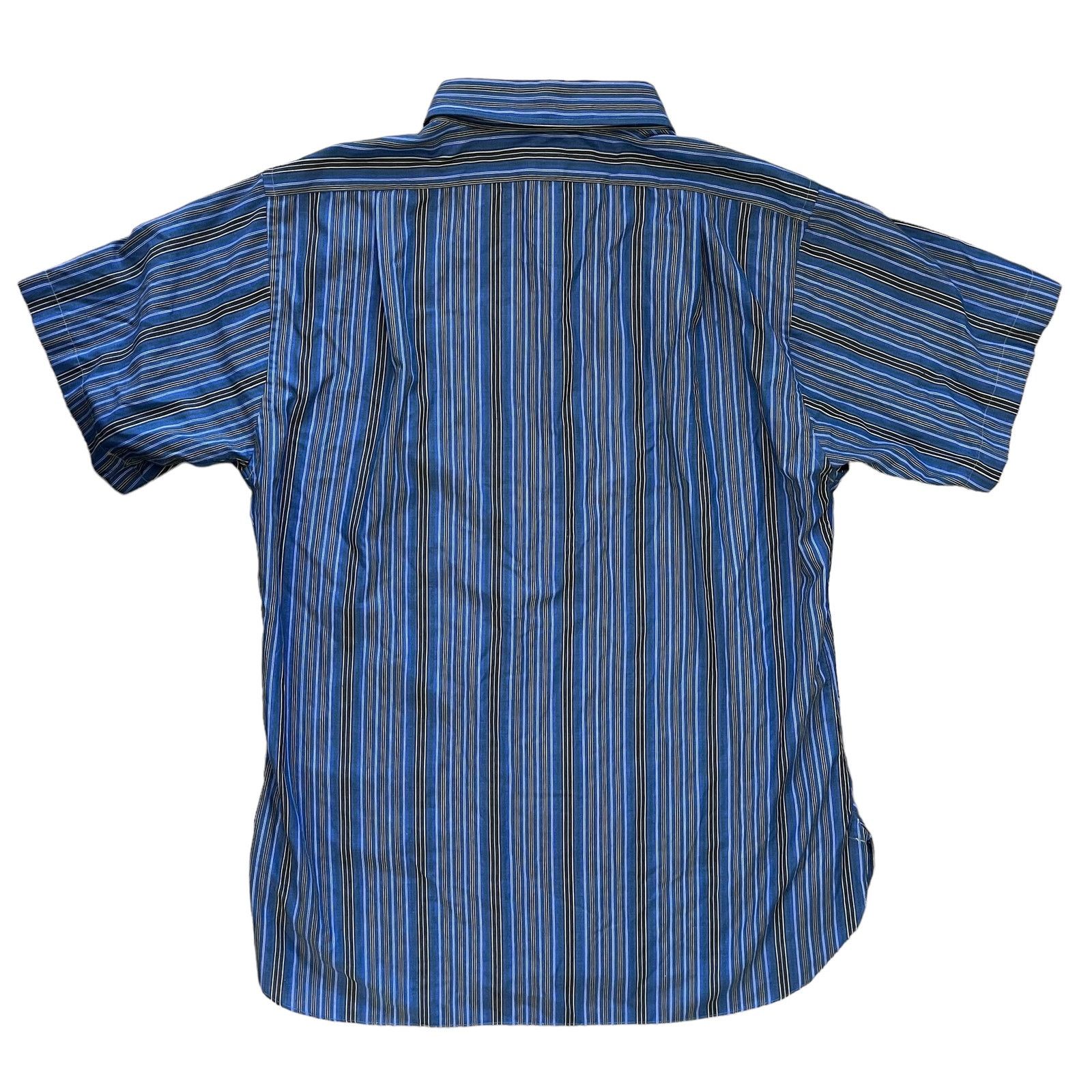 Vintage Vintage K. Tani Tokyo Striped Blue Short-Sleeve Button Shirt Size US XL / EU 56 / 4 - 2 Thumbnail