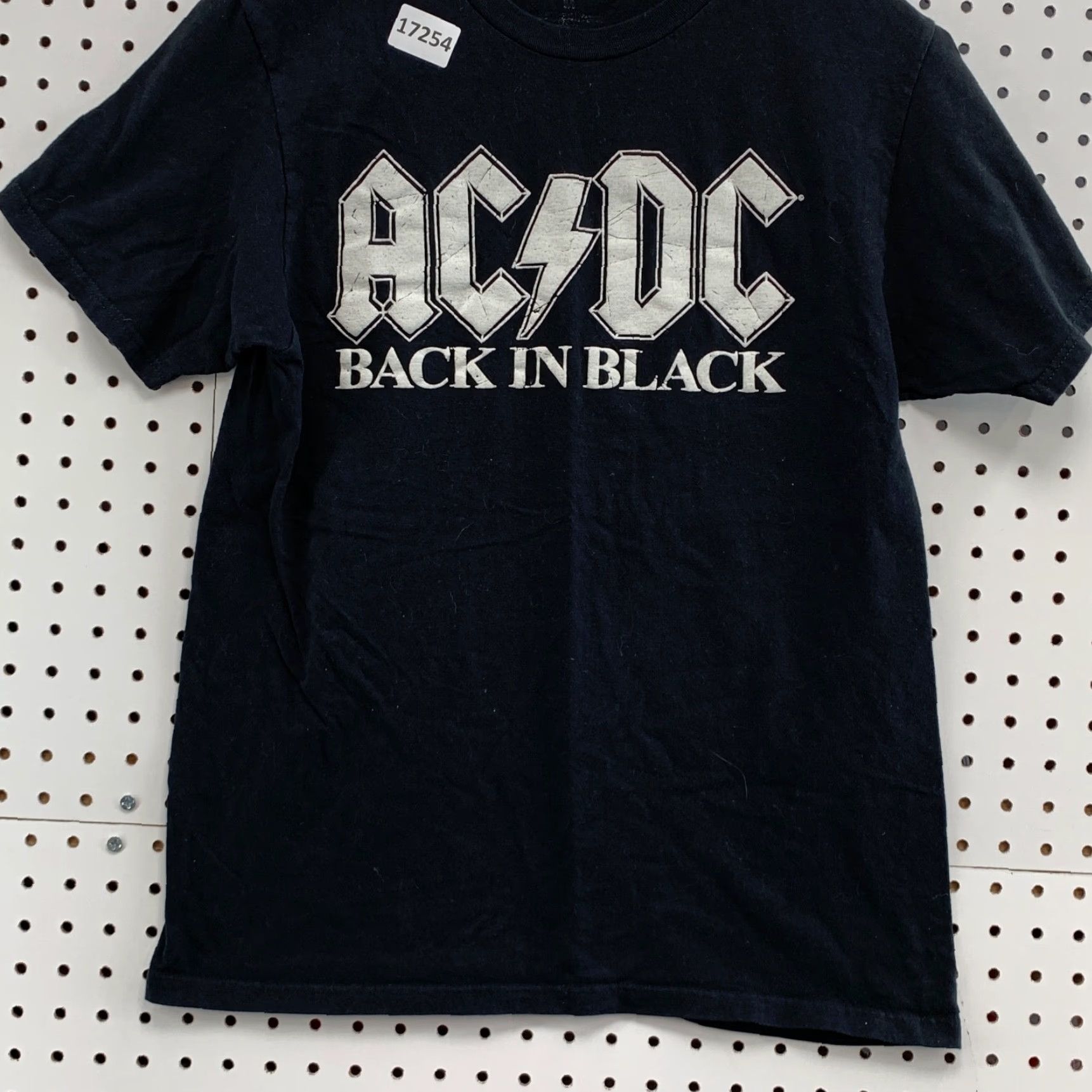 Vintage ACDC Back In Black Shirt Adult Medium Short Sleeve T-Shirt Black Music Tee 80s 90s Concert Mens Womens Size US M / EU 48-50 / 2 - 6 Thumbnail