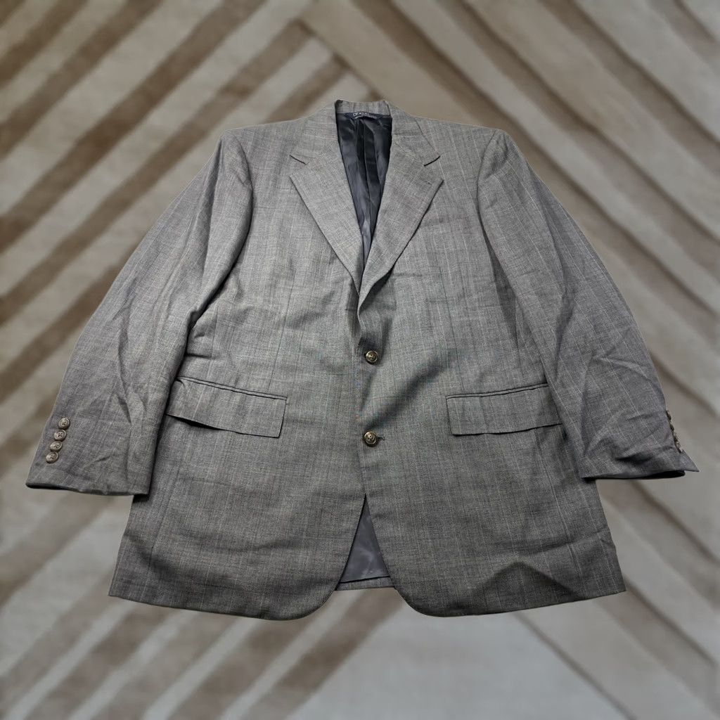 Polo Ralph Lauren VINTAGE Polo Ralph Lauren Men’s Wool Plaid Sport Coat Blazer USA Made 42L Gray 90s Size US XL / EU 56 / 4 - 1 Thumbnail