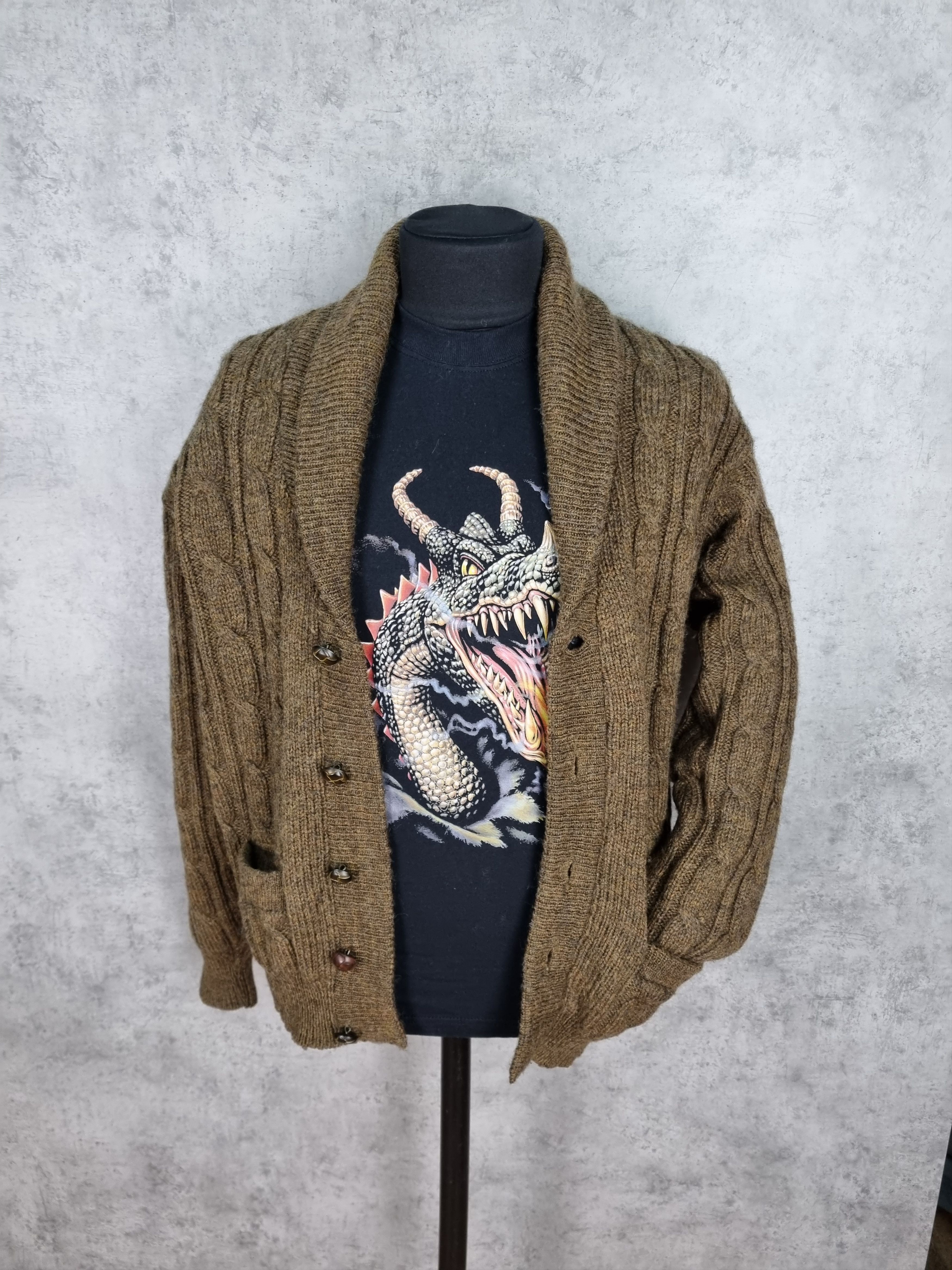 L.L. Bean L.L.Bean Virgin Wool Cable Knitted Cardigan Size US M / EU 48-50 / 2 - 10 Thumbnail