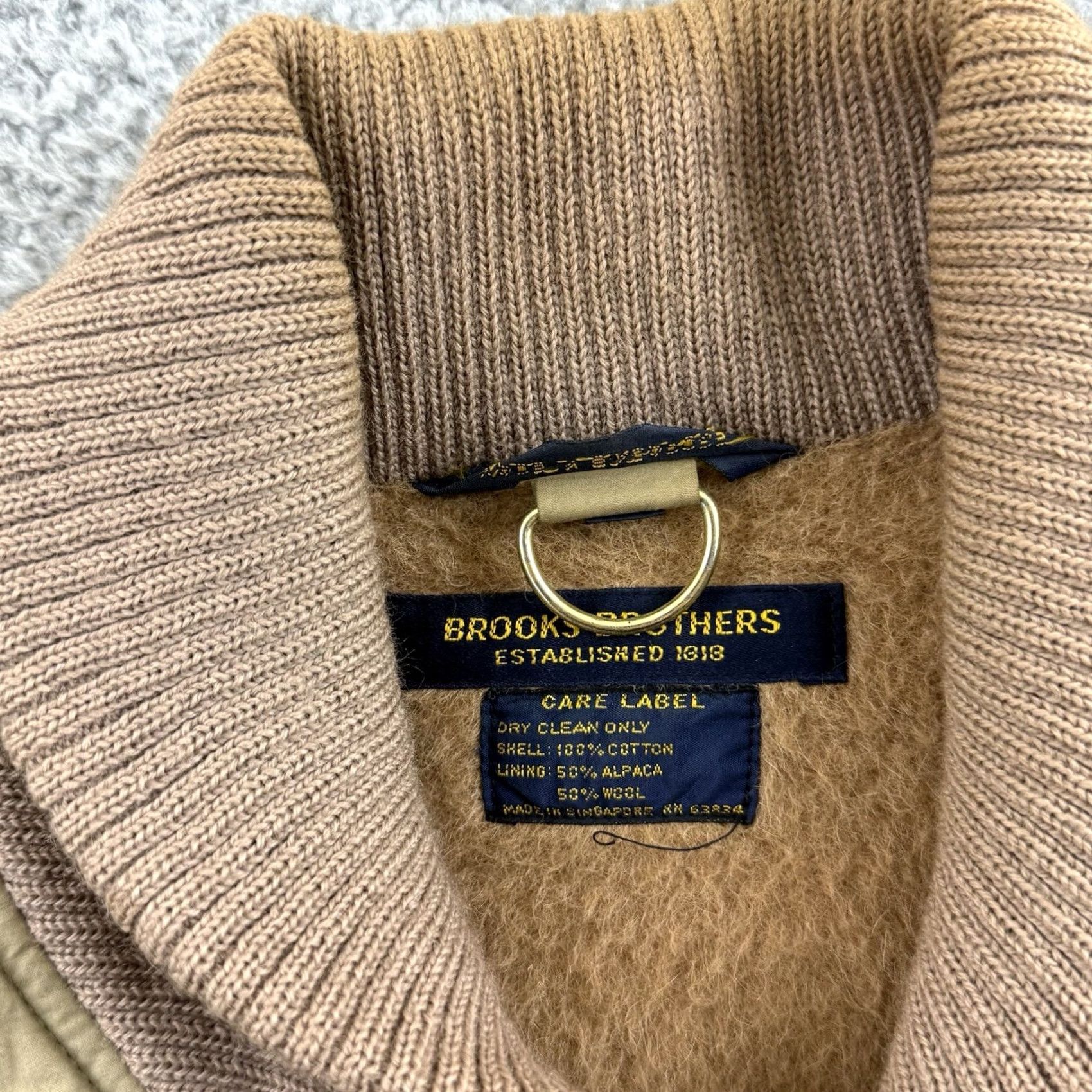 Brooks Brothers VINTAGE Brooks Brothers Jacket Mens XL Beige Alpaca Wool Lined 80s Zip Outdoor Size US XL / EU 56 / 4 - 6 Thumbnail