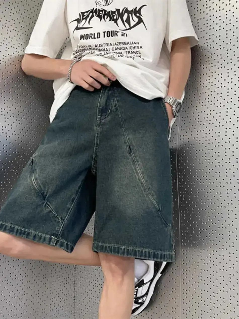 Japanese Brand Retro loose and versatile denim shorts Size US 32 / EU 48 - 5 Thumbnail