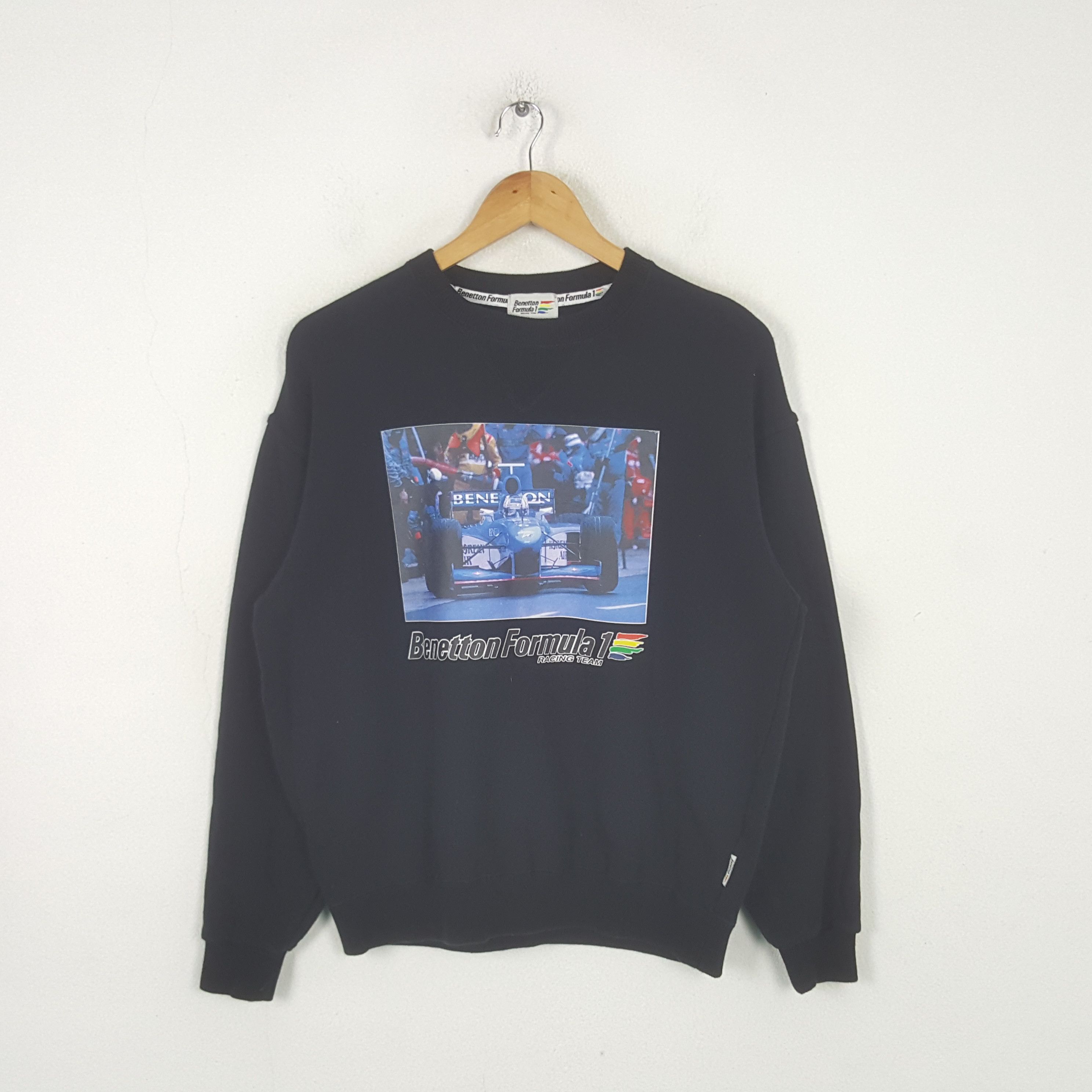 Benetton Vintage Benetton Formula 1 Racing Team Sweatshirt RR11 Size US M / EU 48-50 / 2 - 1 Thumbnail